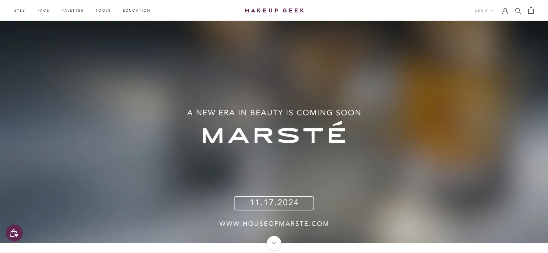 Website screenshot of Makeupgeek.com