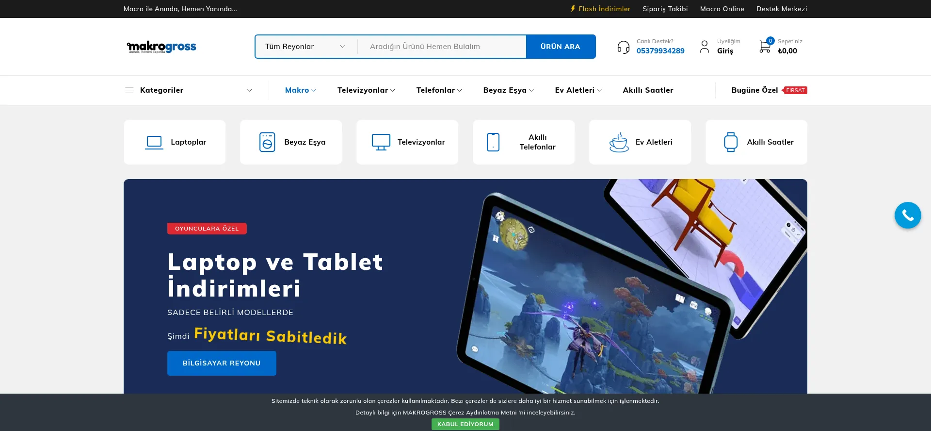 Website screenshot of Makroonline.com.tr