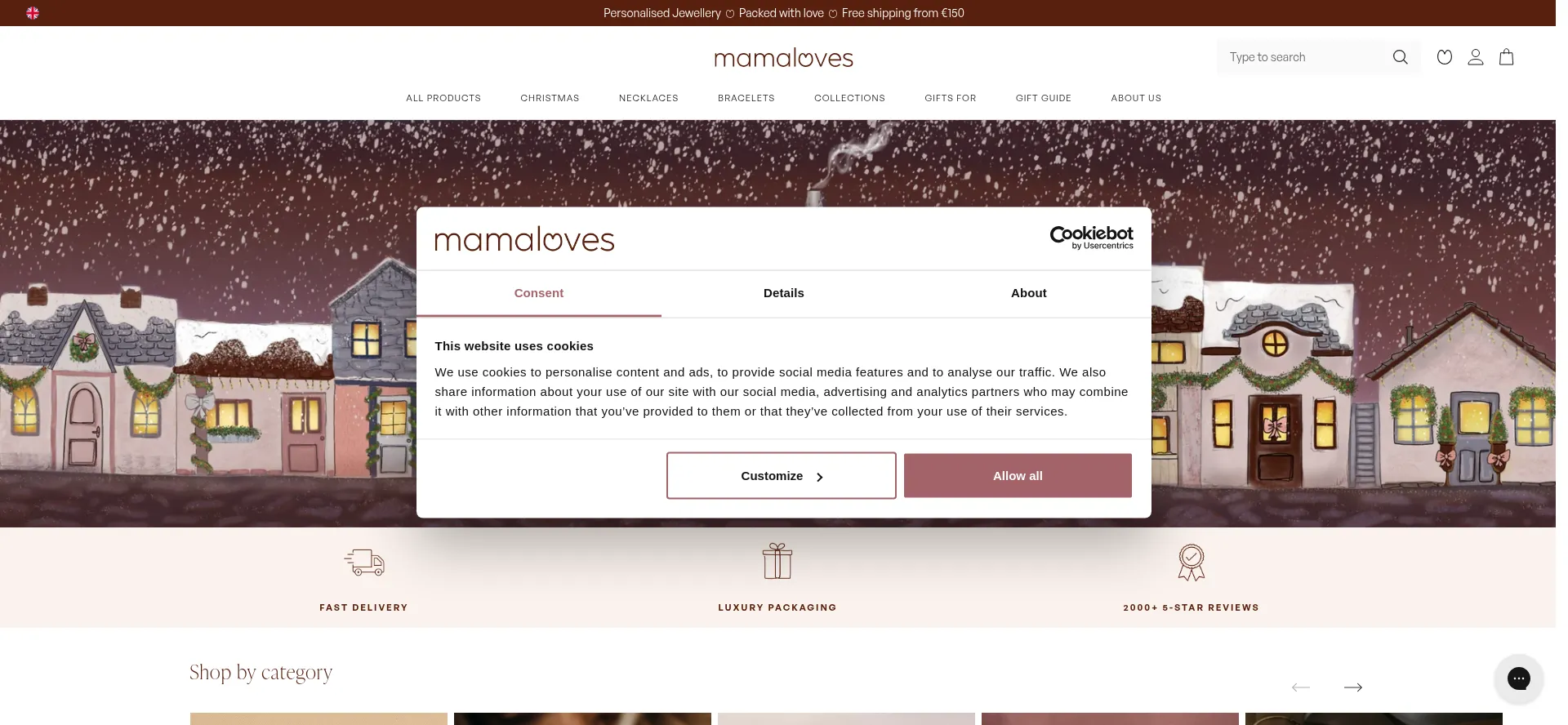 Website screenshot of Mamaloves.com