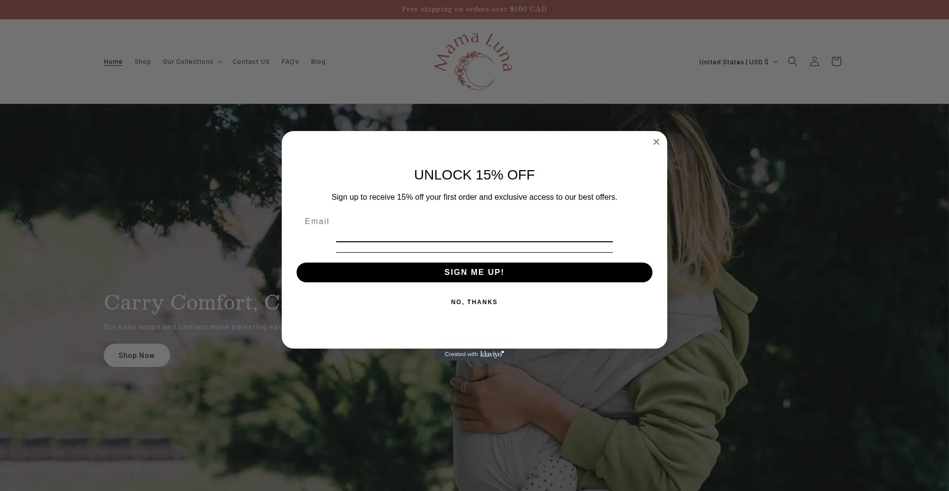 Mamalunagoods.myshopify.com Screenshot