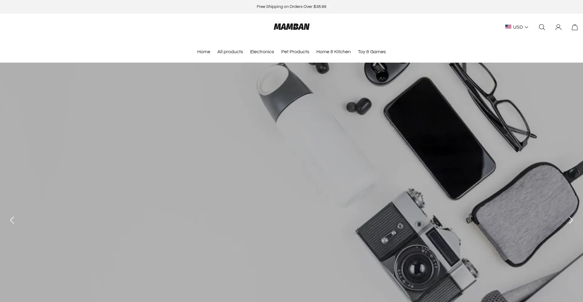 Website screenshot of Mamban.com