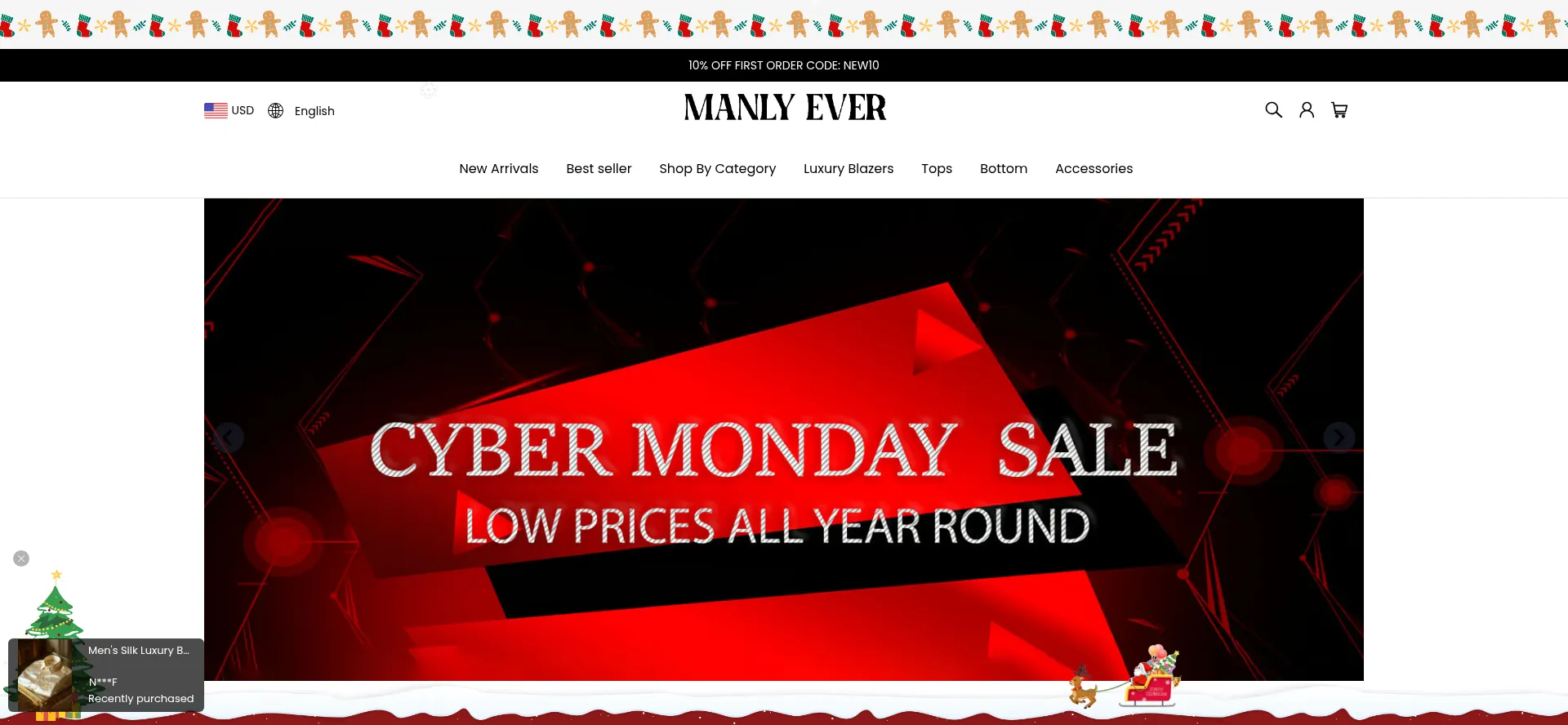 Website screenshot of Manlyever.com