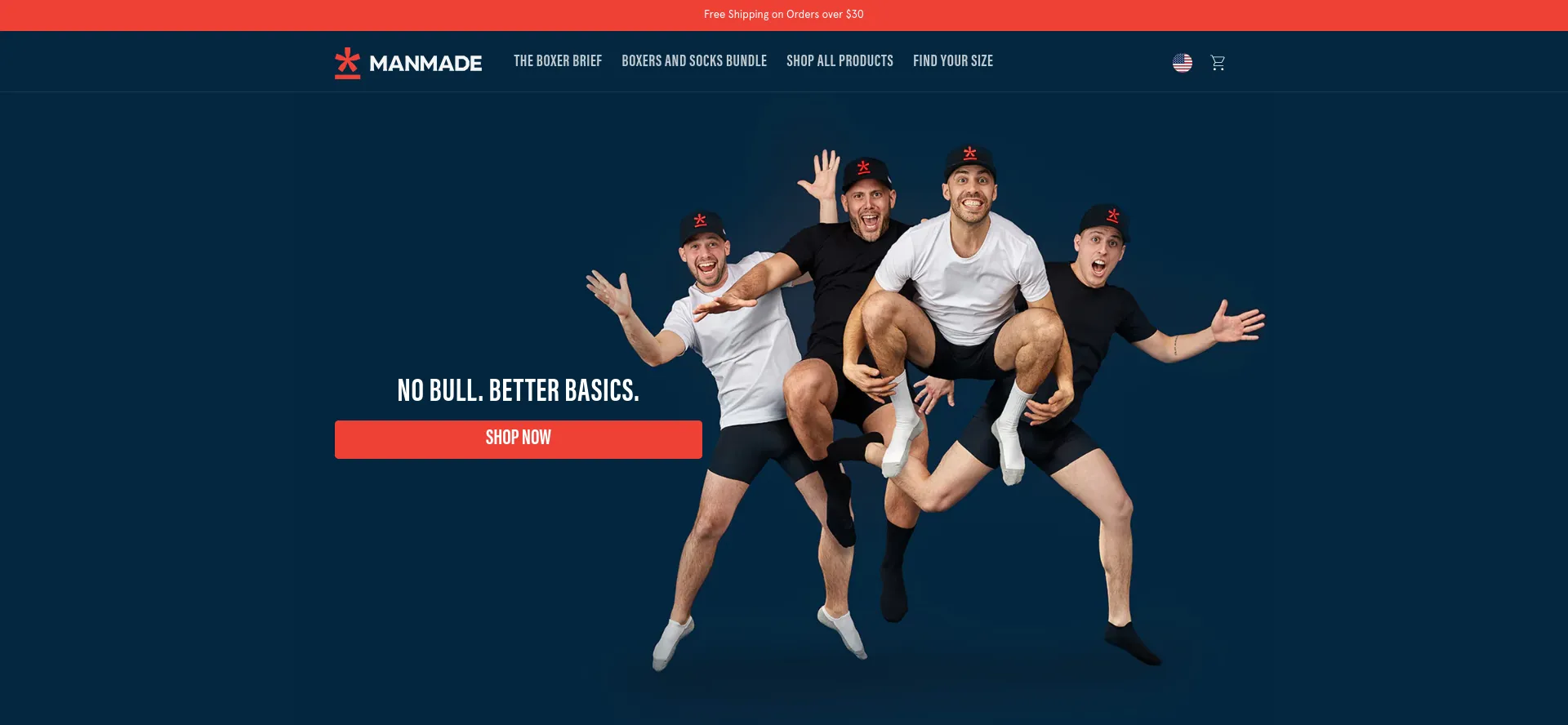 Website screenshot of Manmadebrand.com