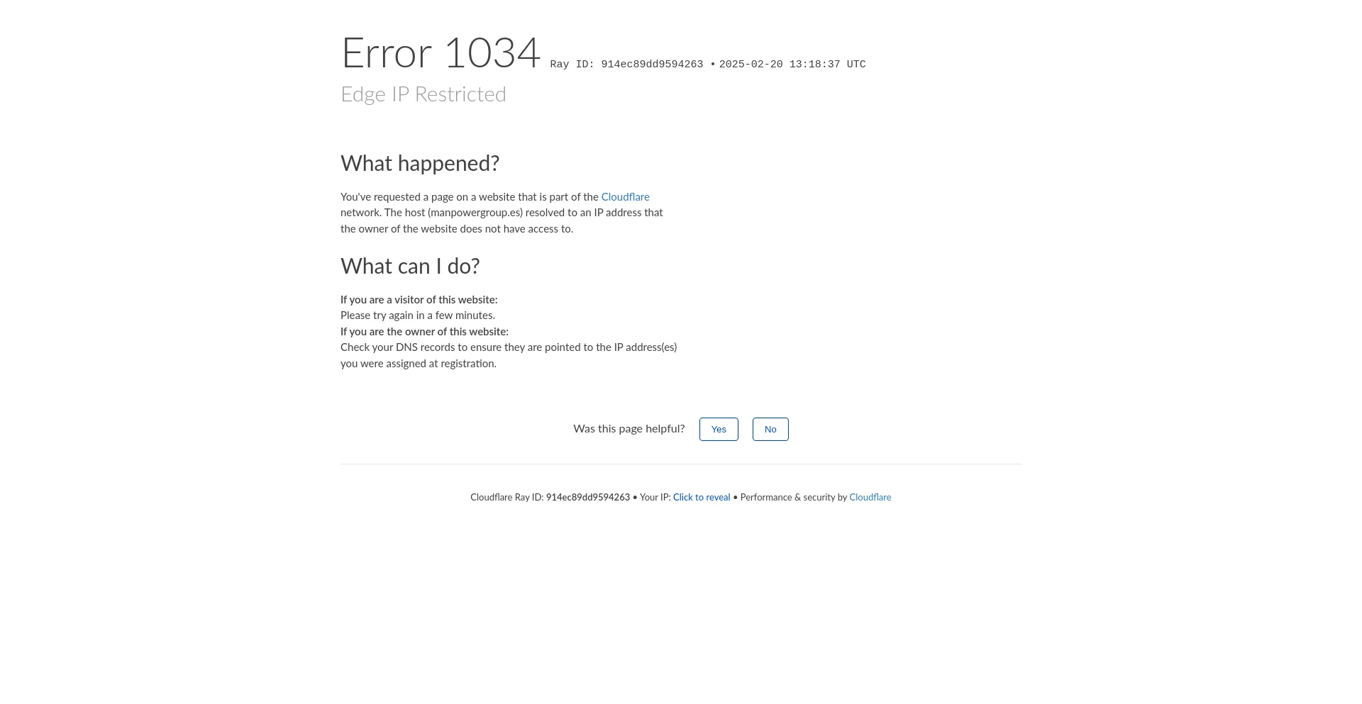 Website screenshot of Manpowergroup.es