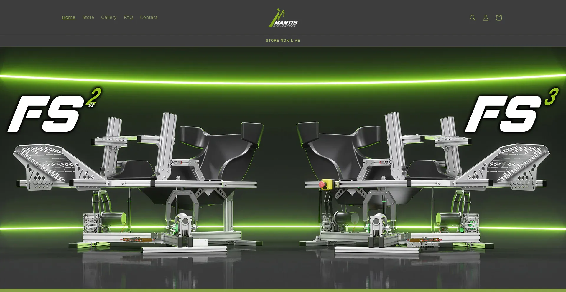 Website screenshot of Mantis-simulators.co.uk