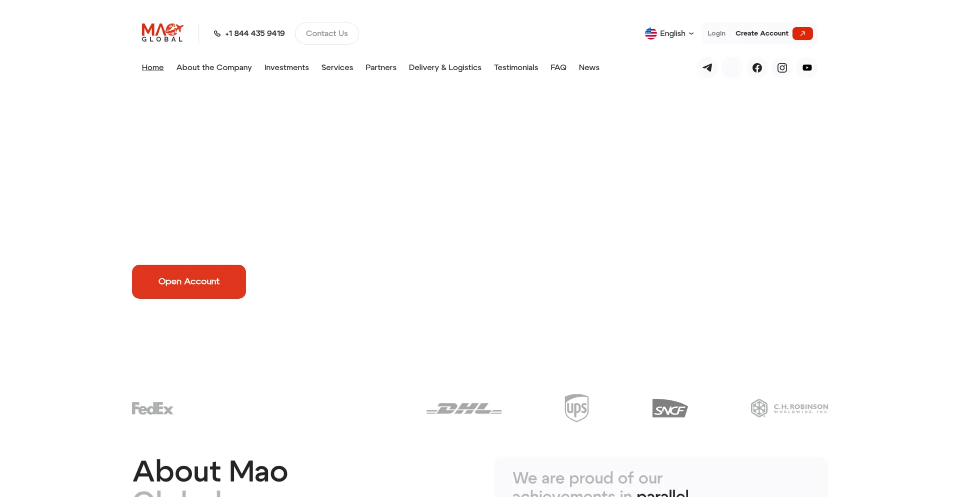 Website screenshot of Maoglobal.hk