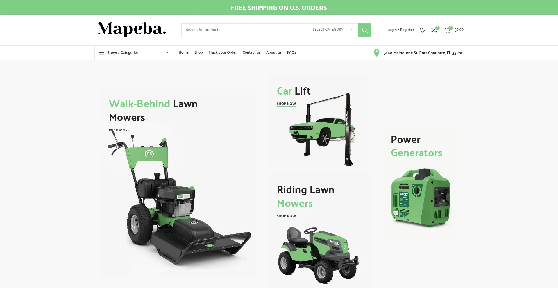 Website screenshot of Mapeba.com
