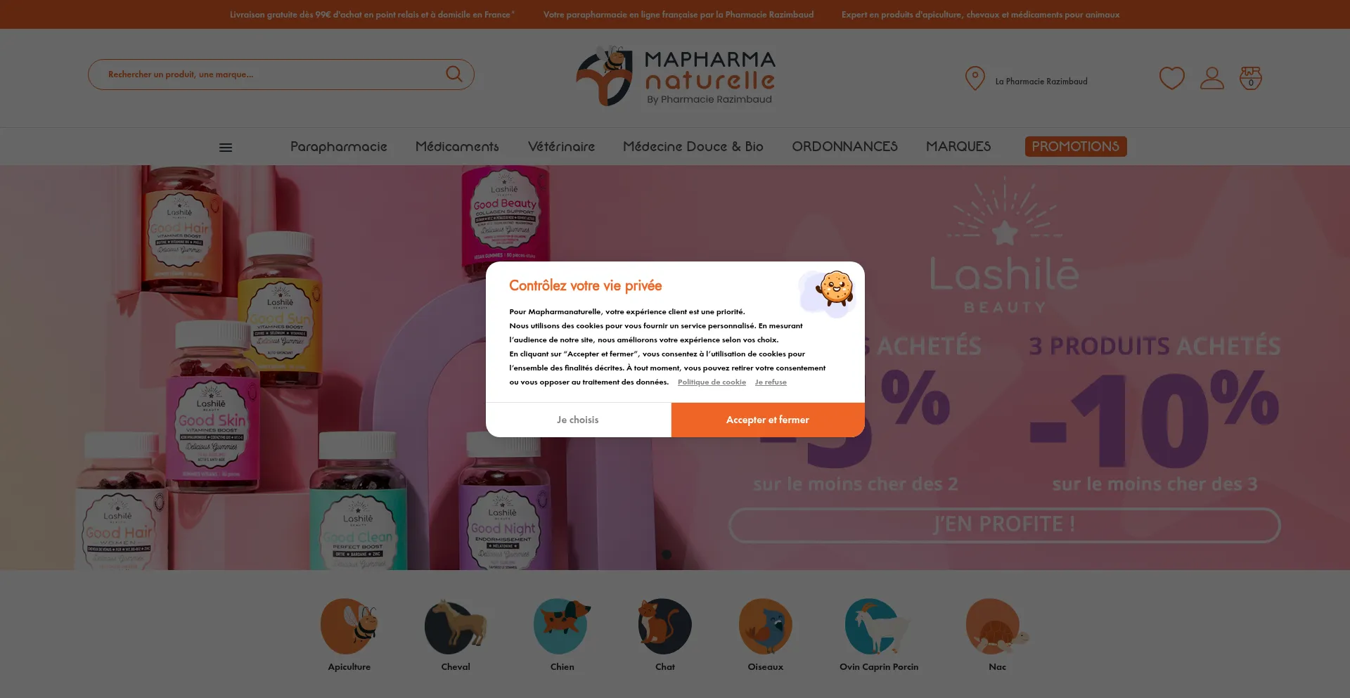 Website screenshot of Mapharmanaturelle.com