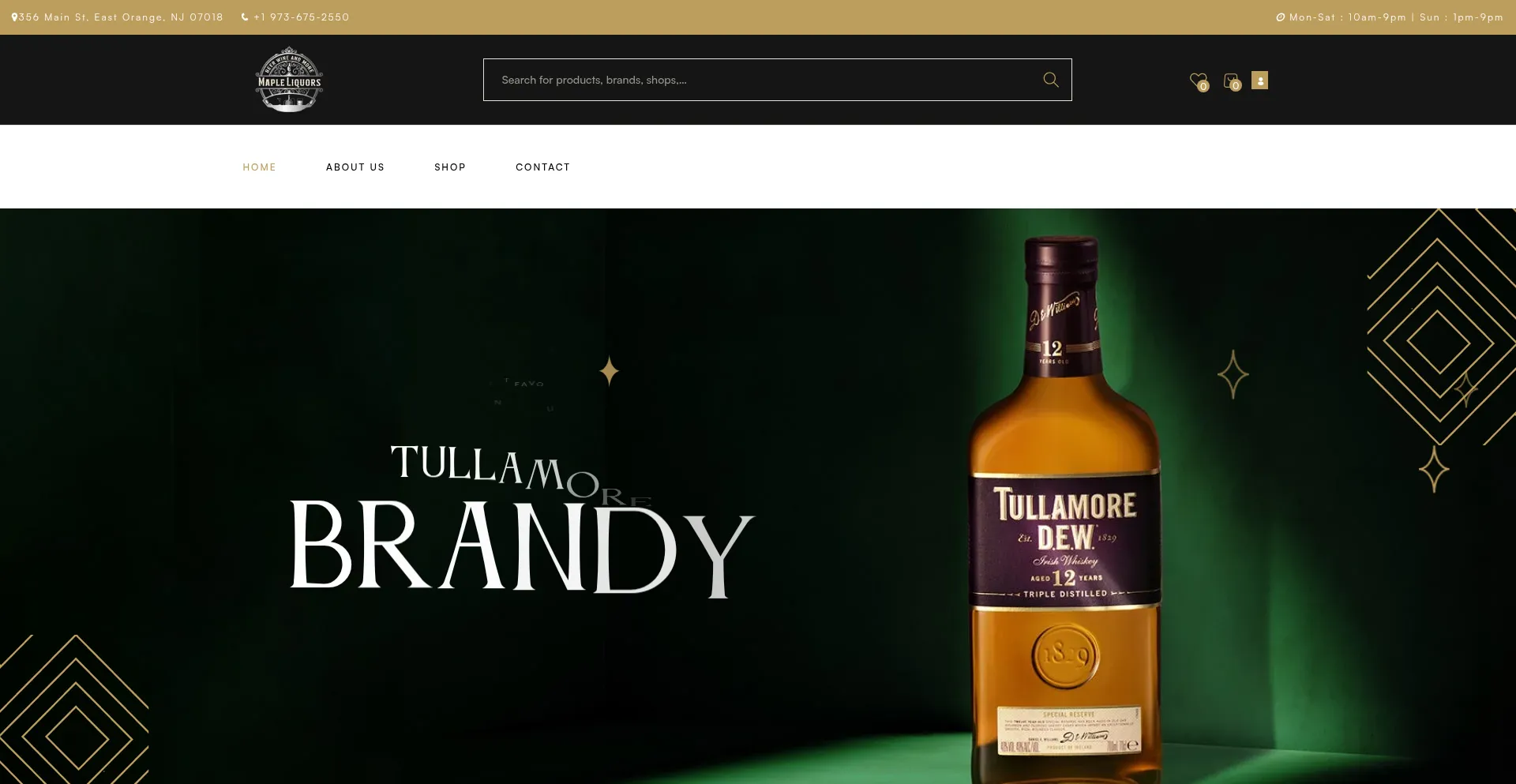 Website screenshot of Mapleliquors.com