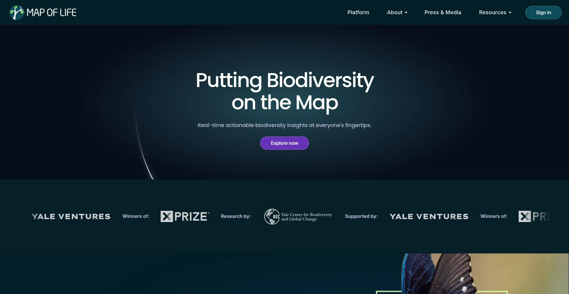Website screenshot of Mapoflife.ai