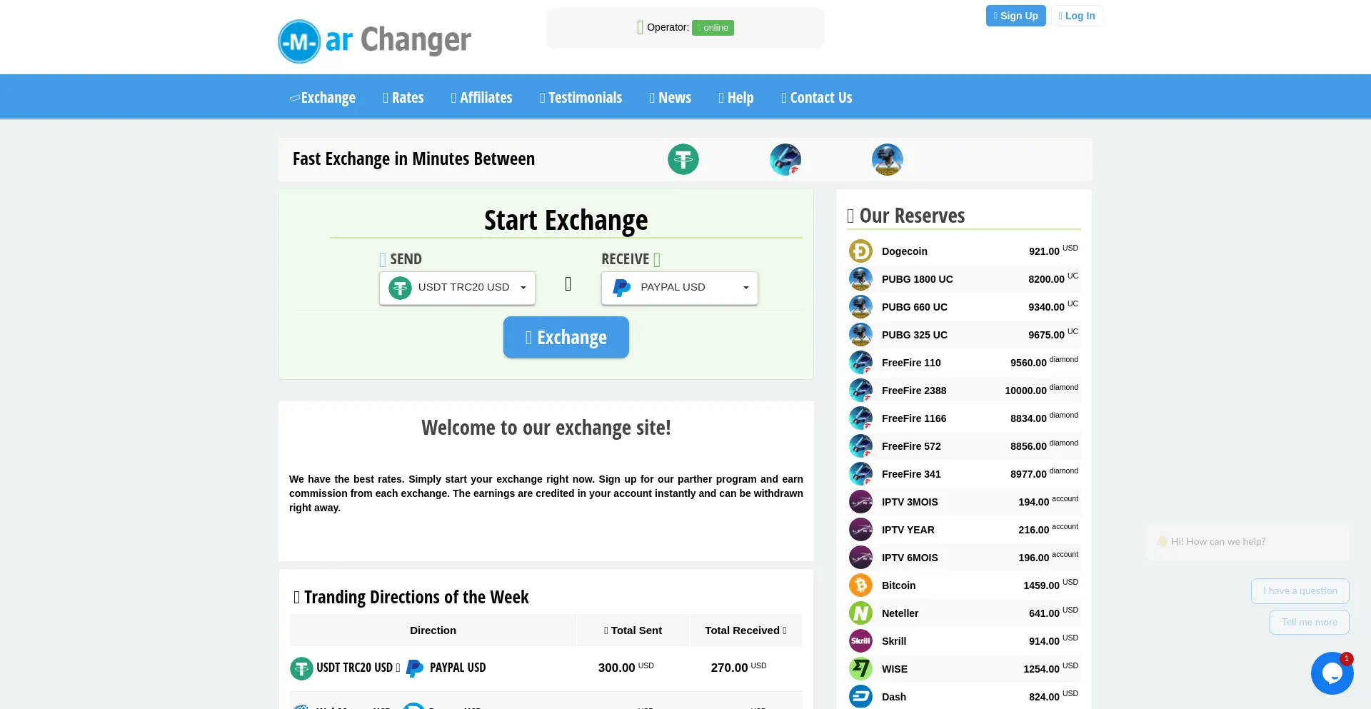 Website screenshot of Marchanger.online