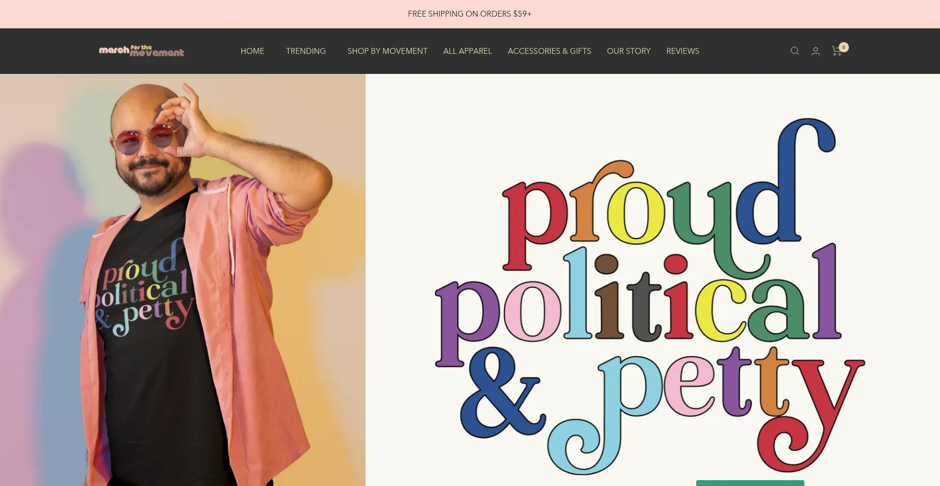 Website screenshot of Marchforthemovement.com