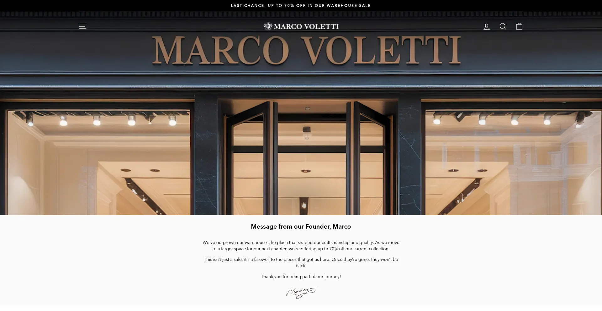 Website screenshot of Marcovoletti.com