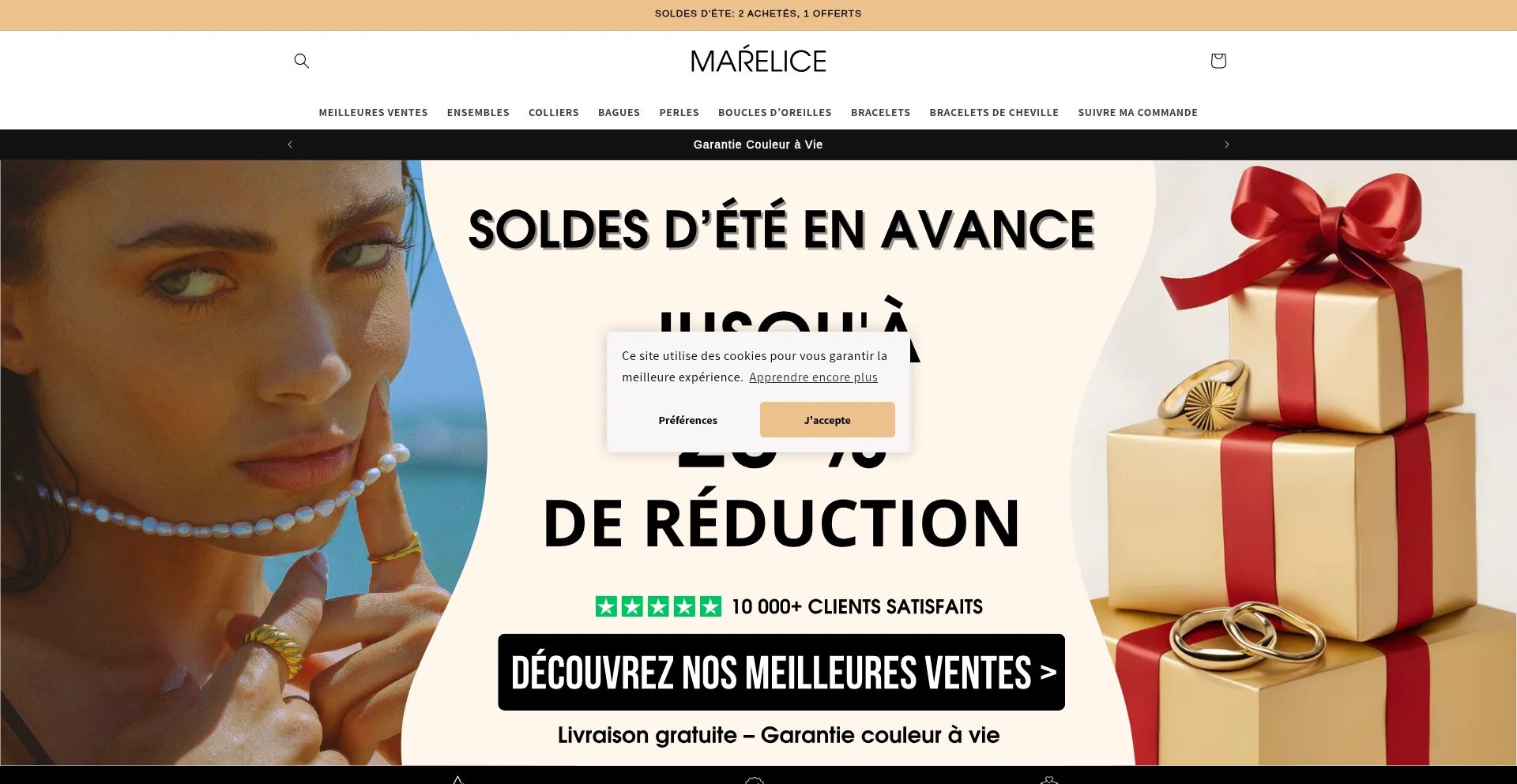Website screenshot of Marelicebijoux.com