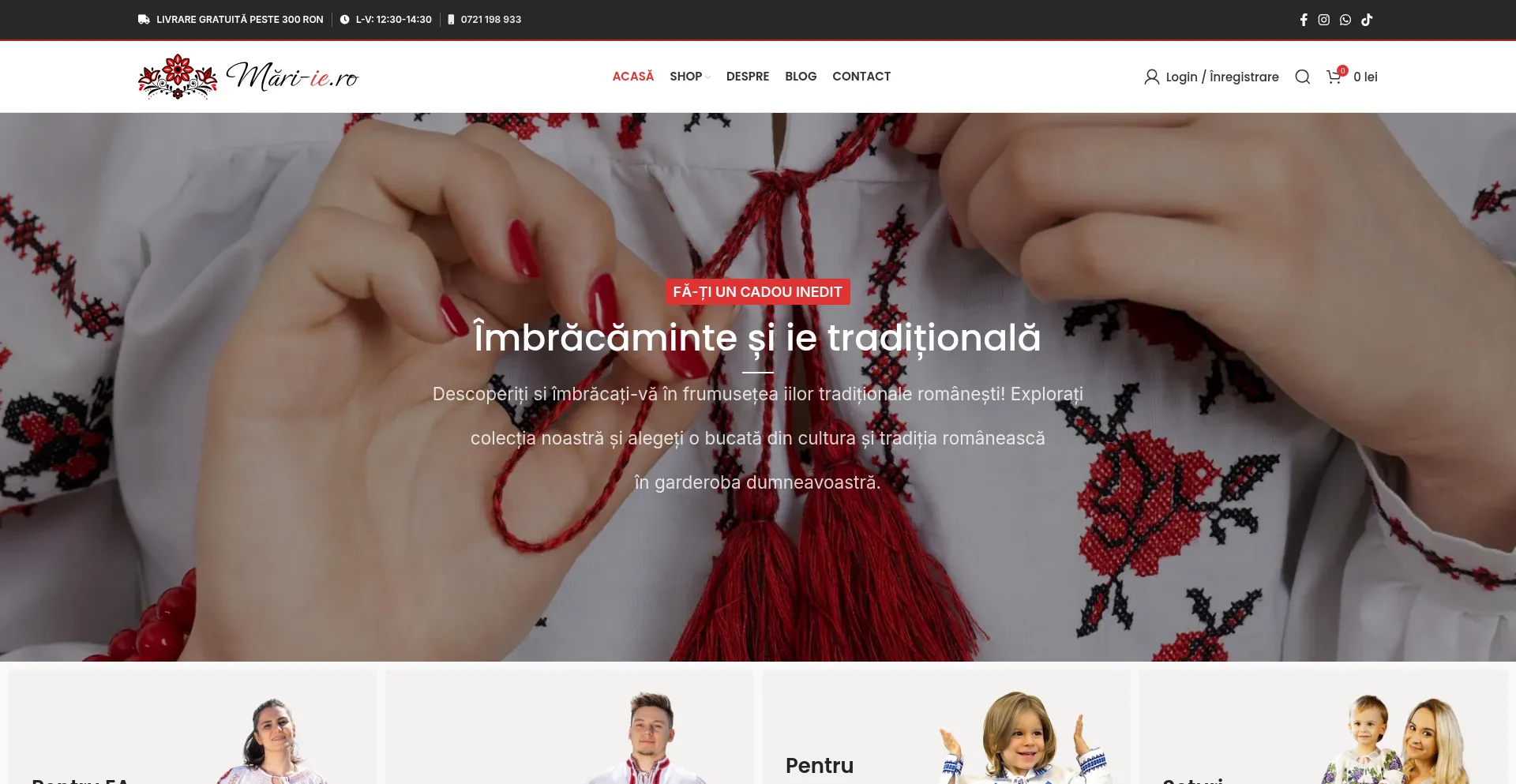Website screenshot of Mari-ie.ro
