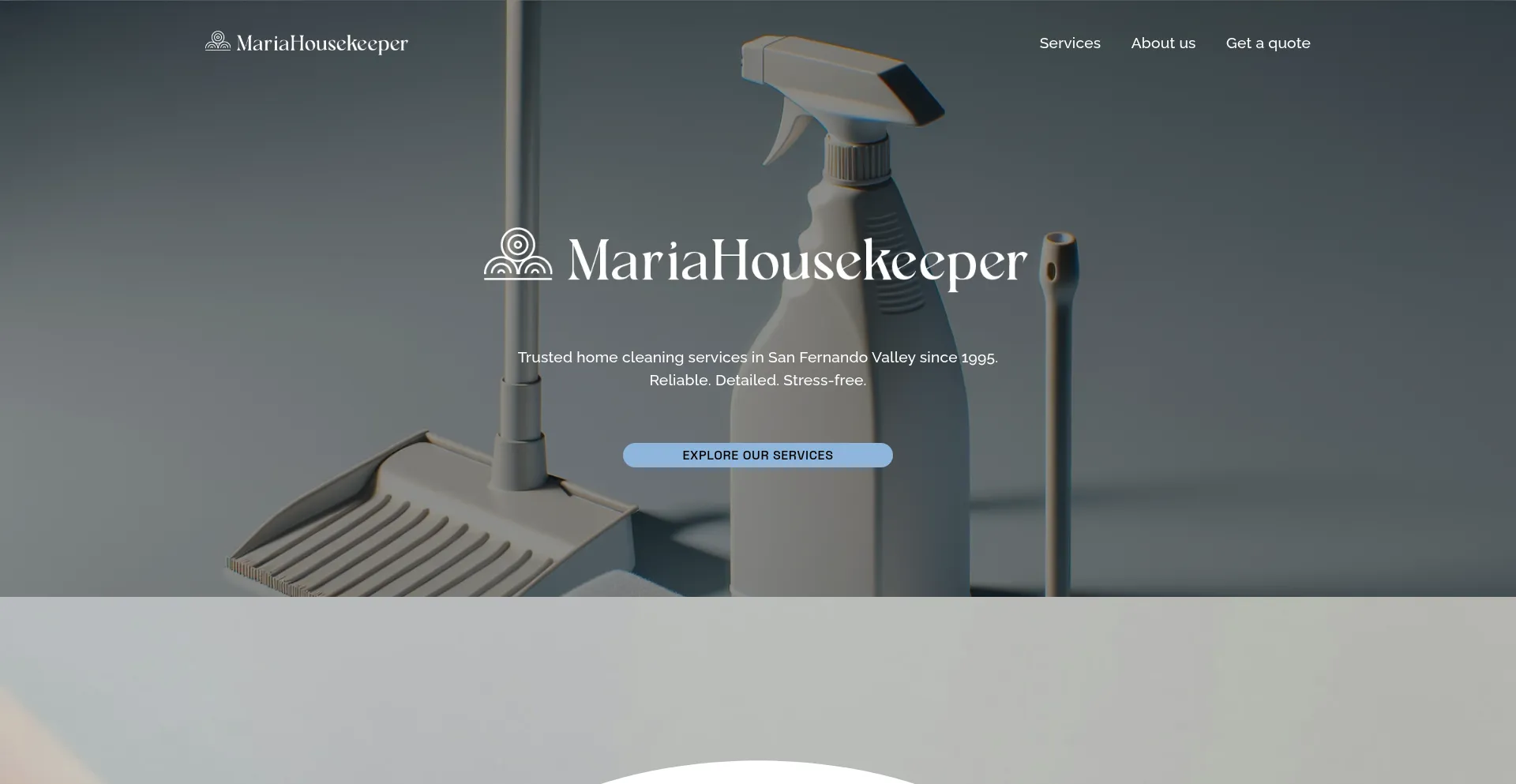 Website screenshot of Maria-housekeepers.com