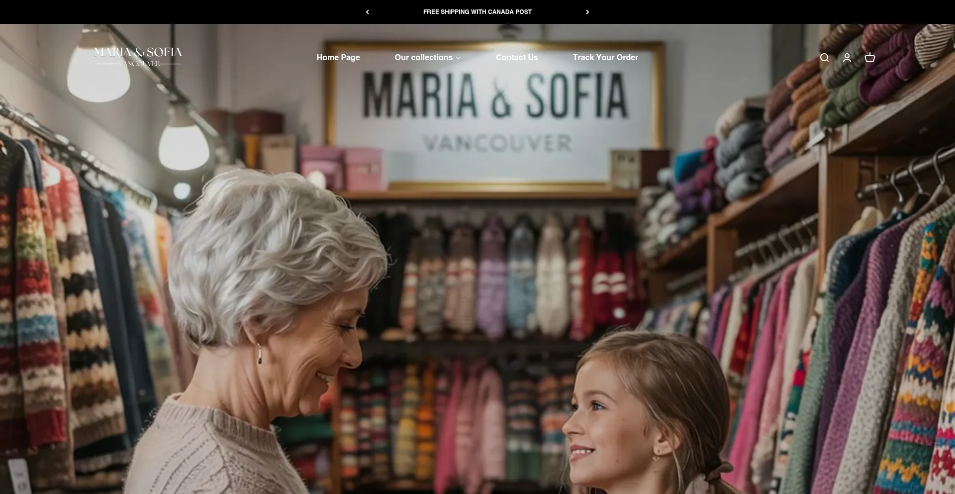 Website screenshot of Mariaandsofia.com