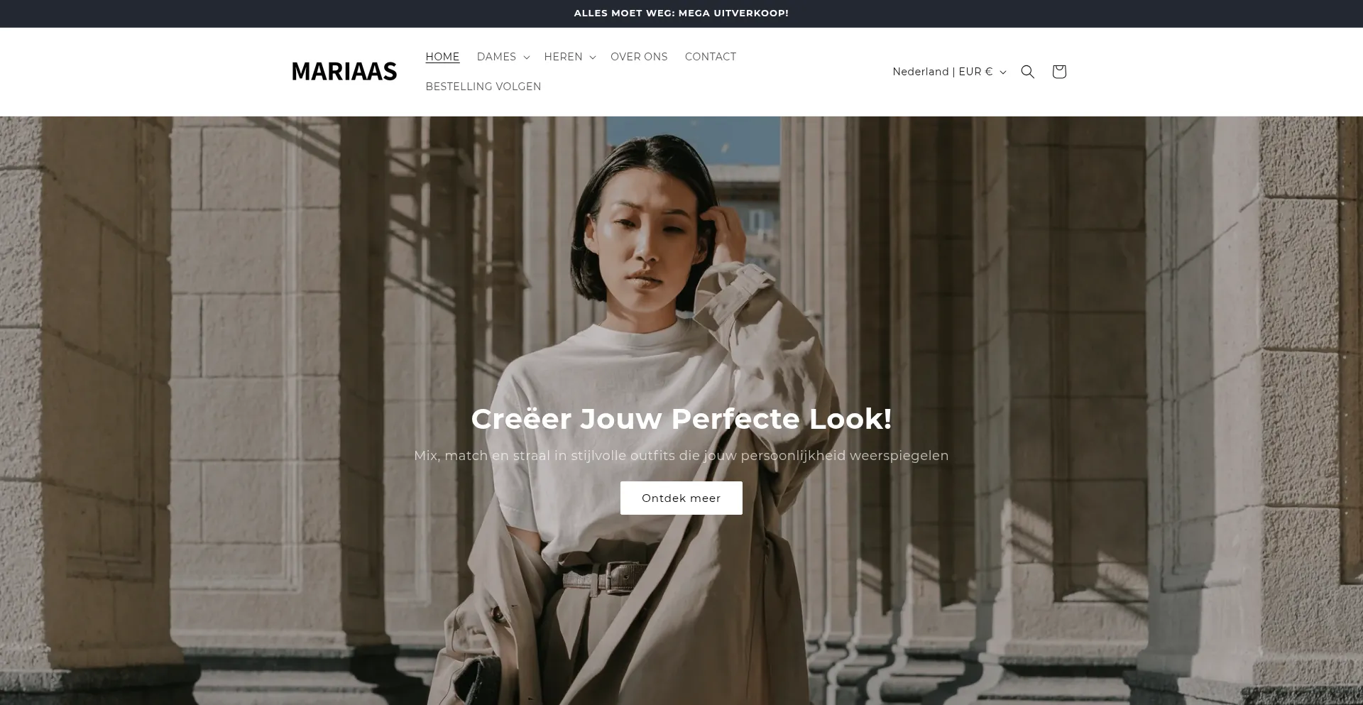 Website screenshot of Mariaas-fashion.com