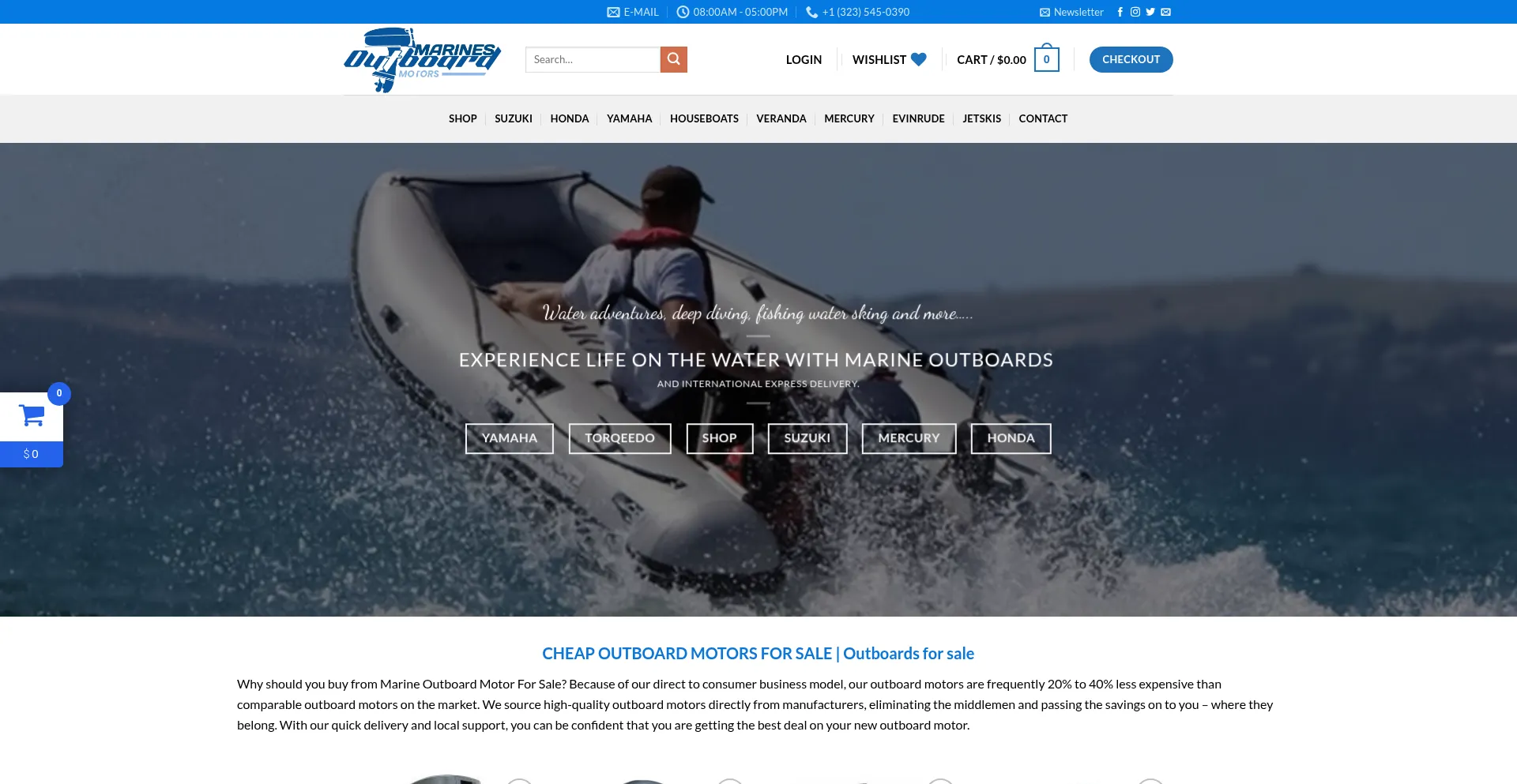 Website screenshot of Marineoutboardsmotors.com