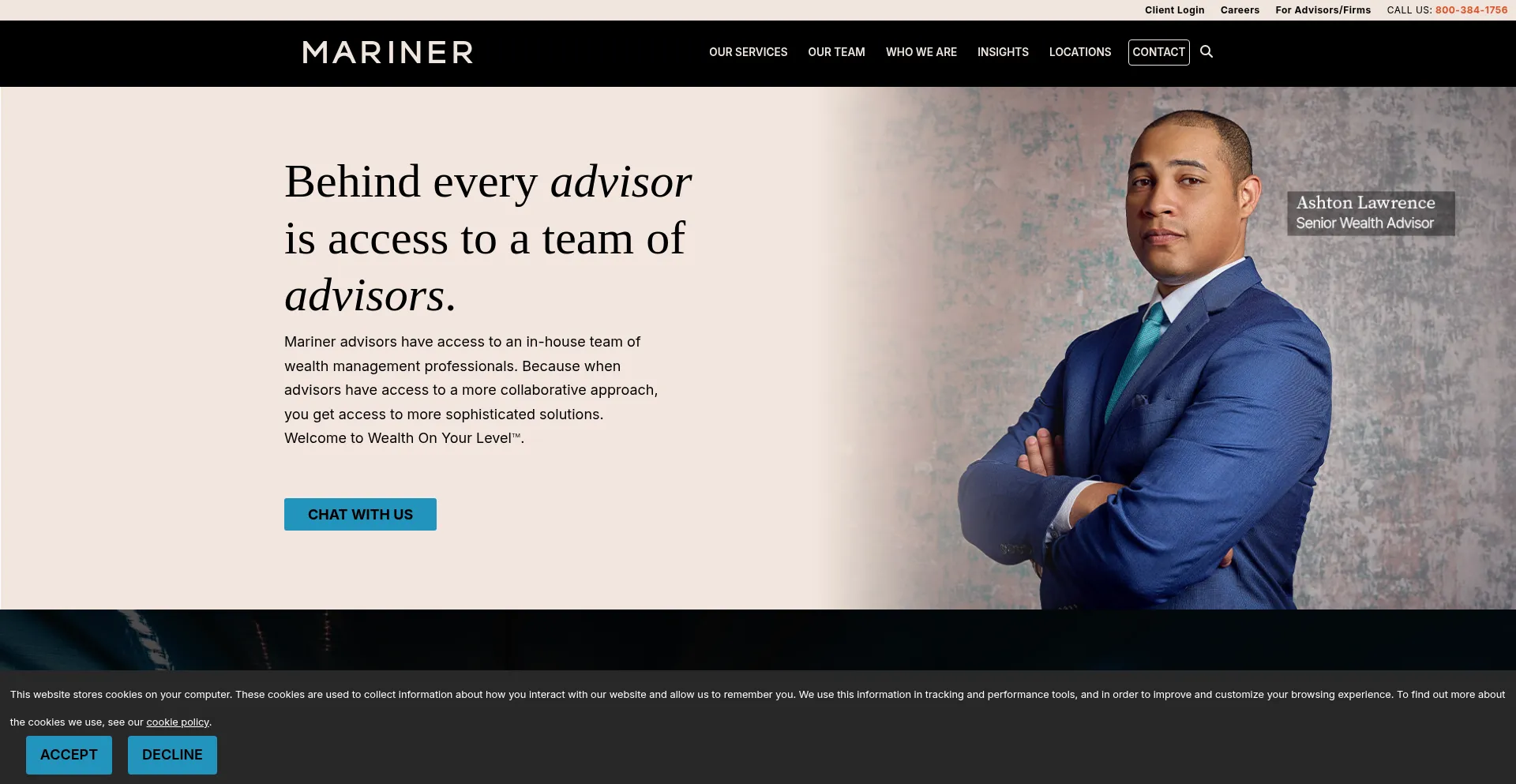 Website screenshot of Mariner.com