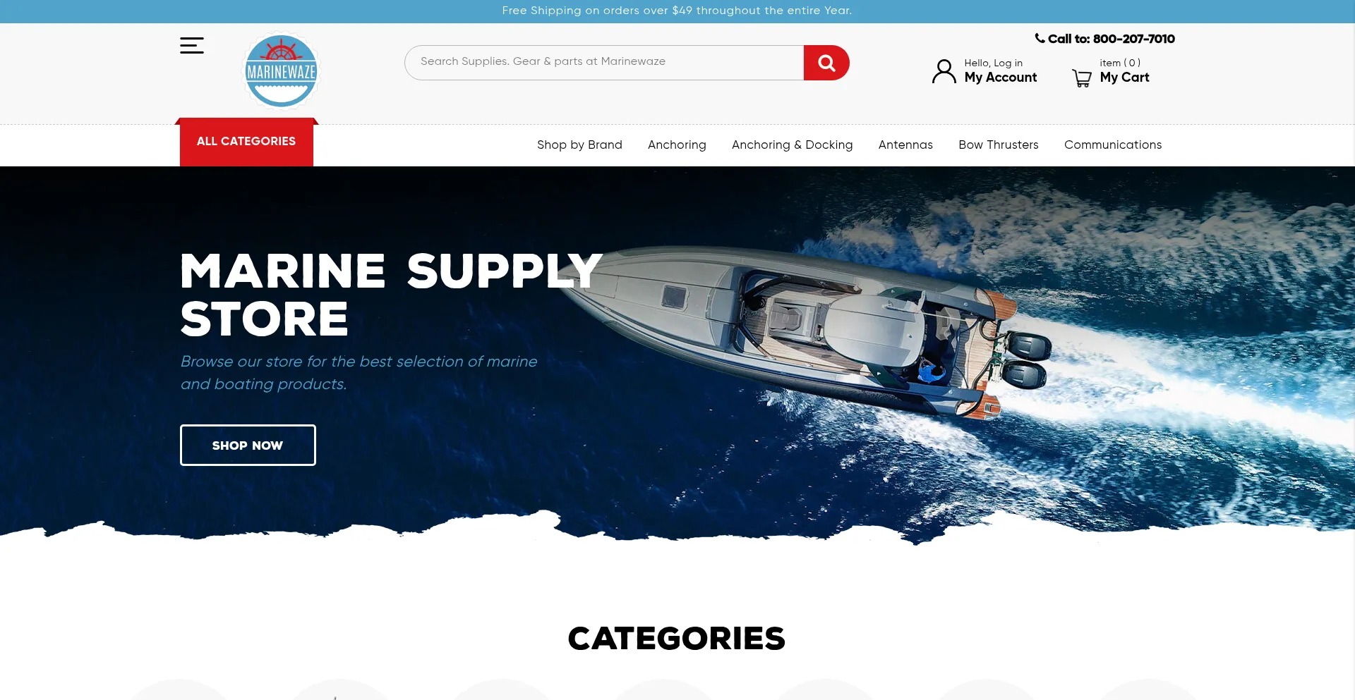 Website screenshot of Marinerange.com