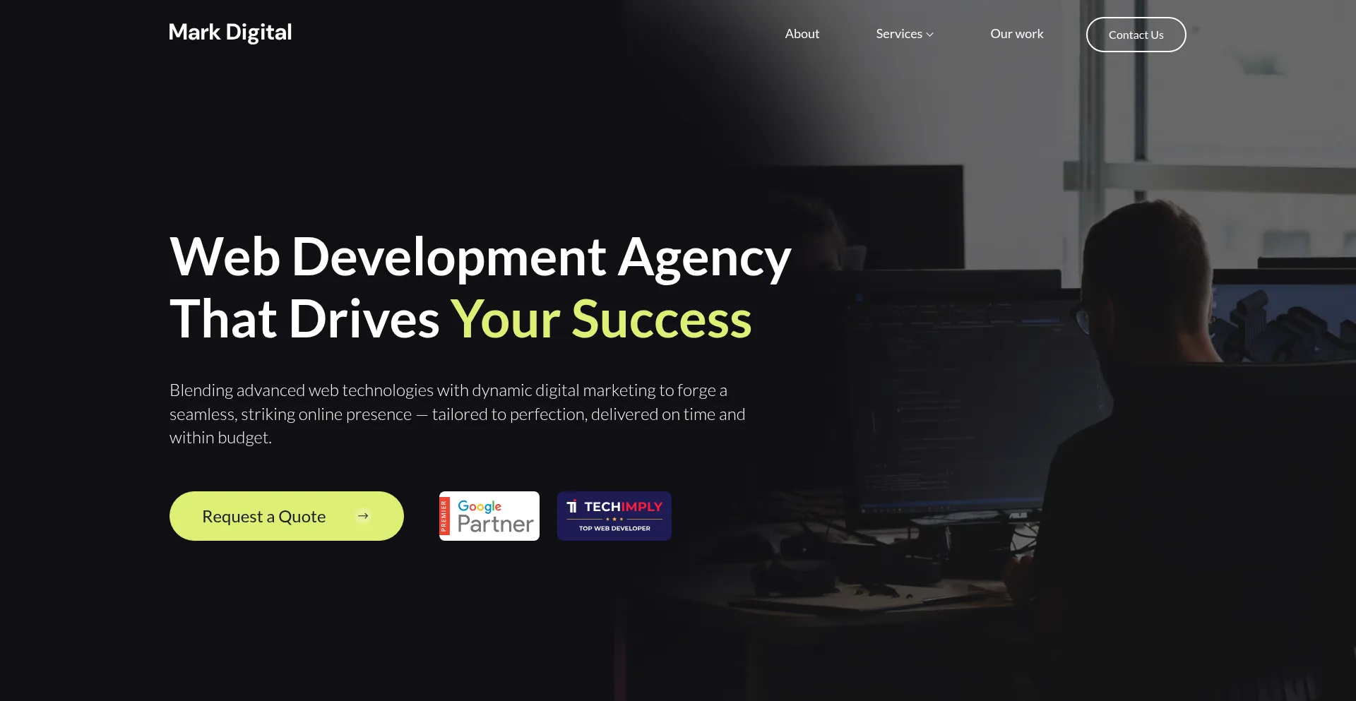 Website screenshot of Mark-digital.com
