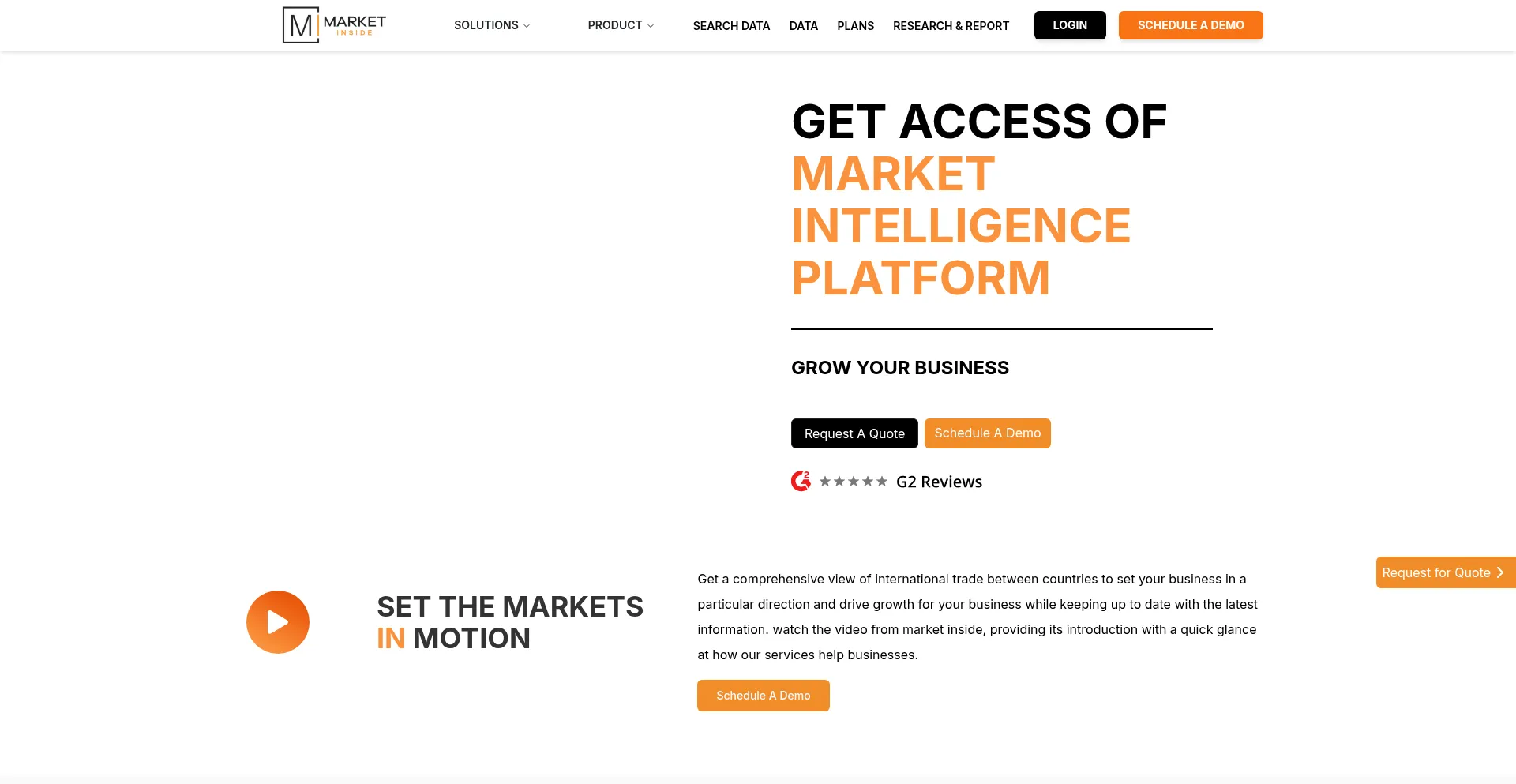Website screenshot of Marketinsidedata.com