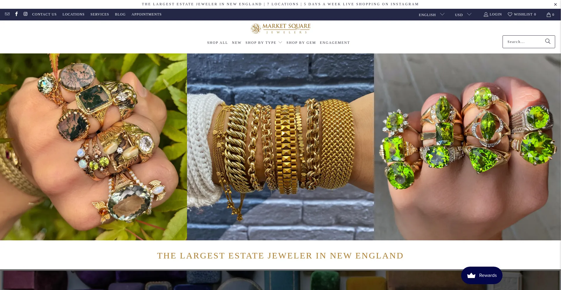 Website screenshot of Marketsquarejewelers.com