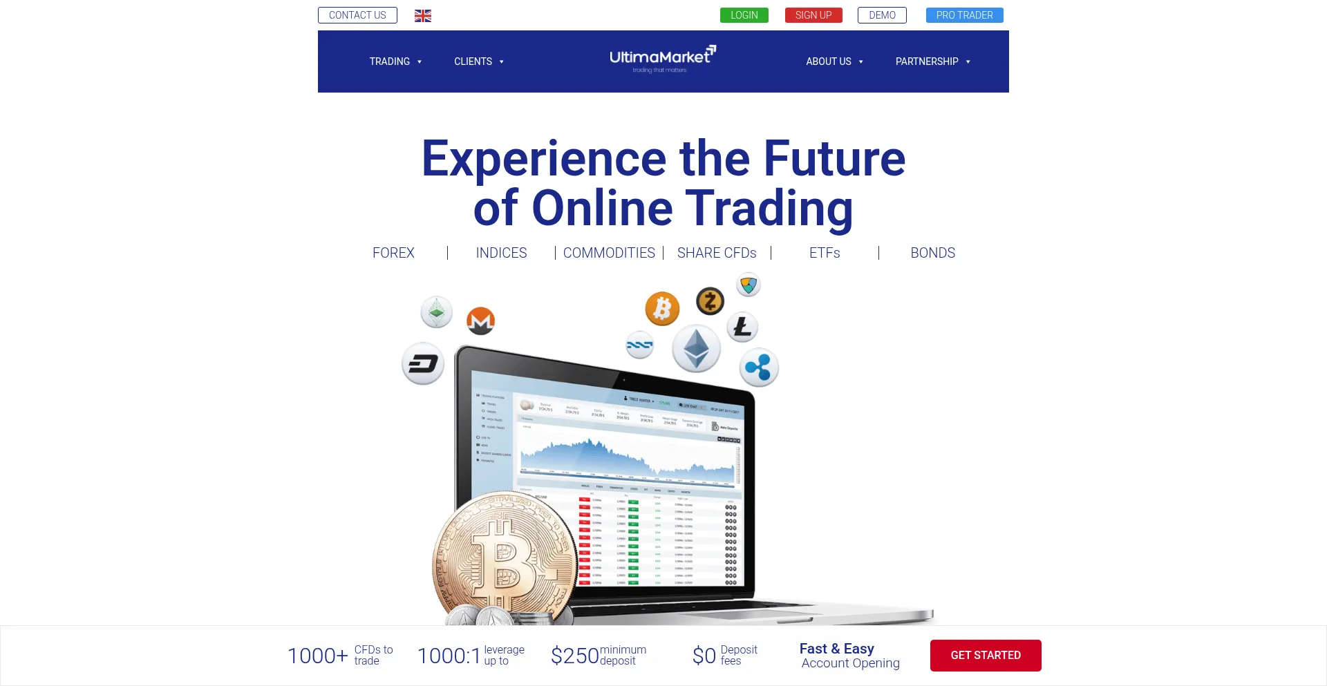 Website screenshot of Marketultima24.com