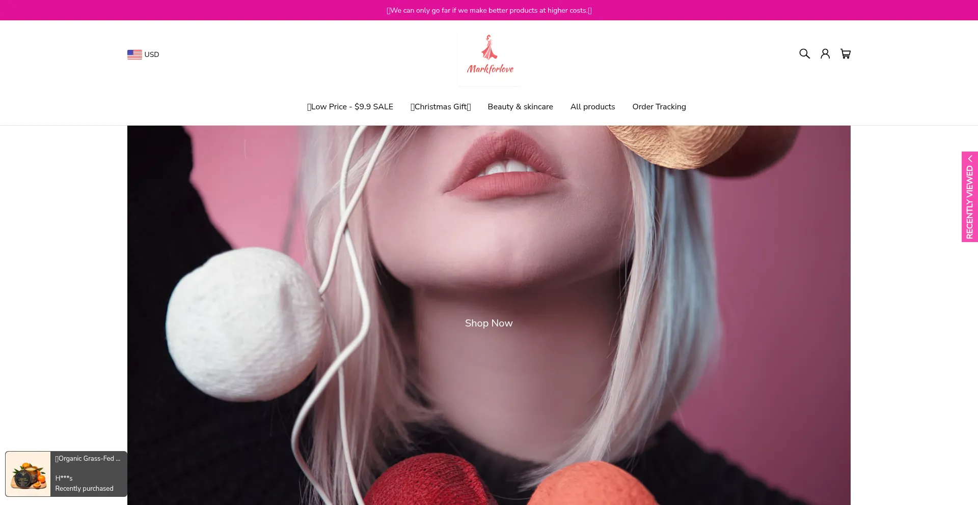 Website screenshot of Markforloved.com