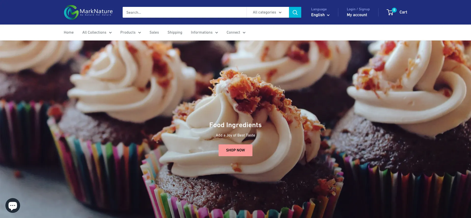 Website screenshot of Marknature.com