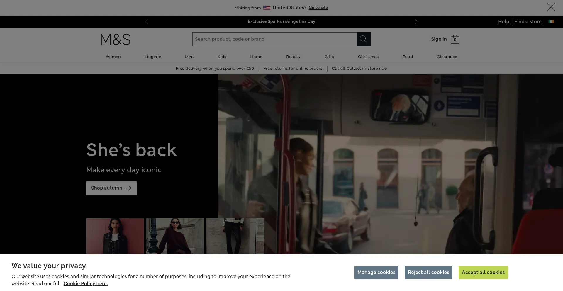 Marksandspencer.ie Screenshot