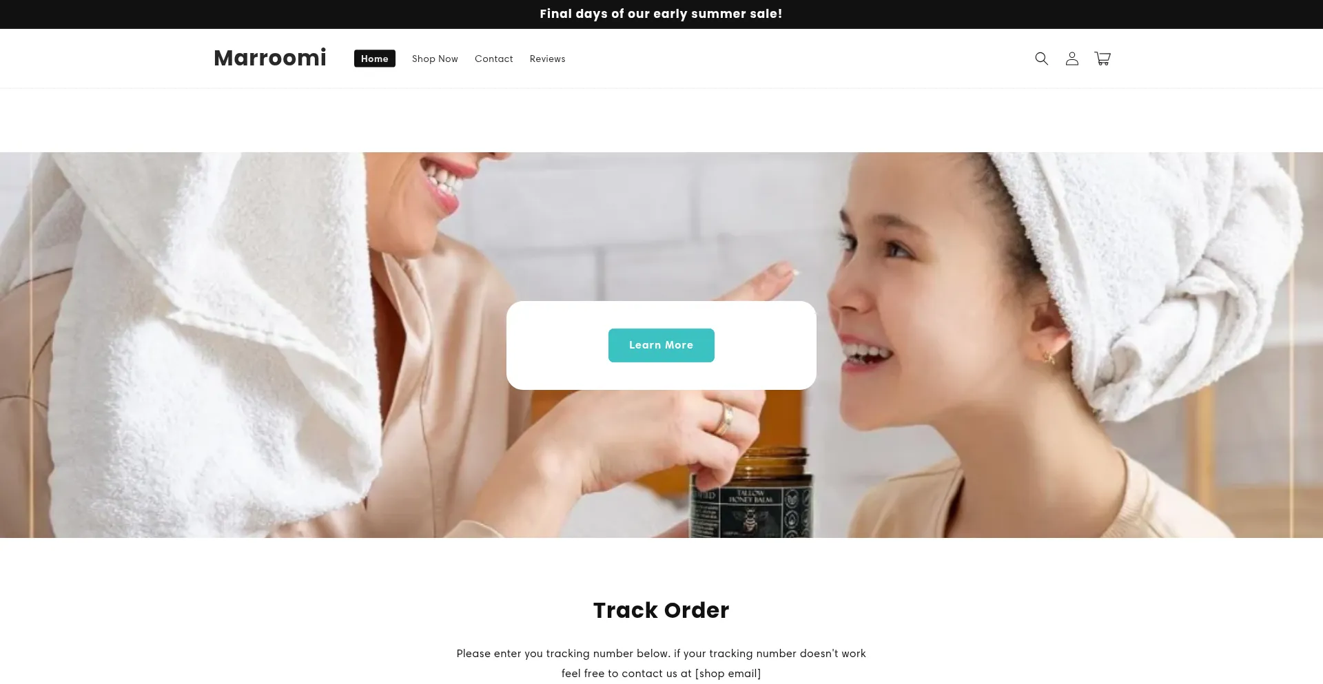 Website screenshot of Marroomi.com