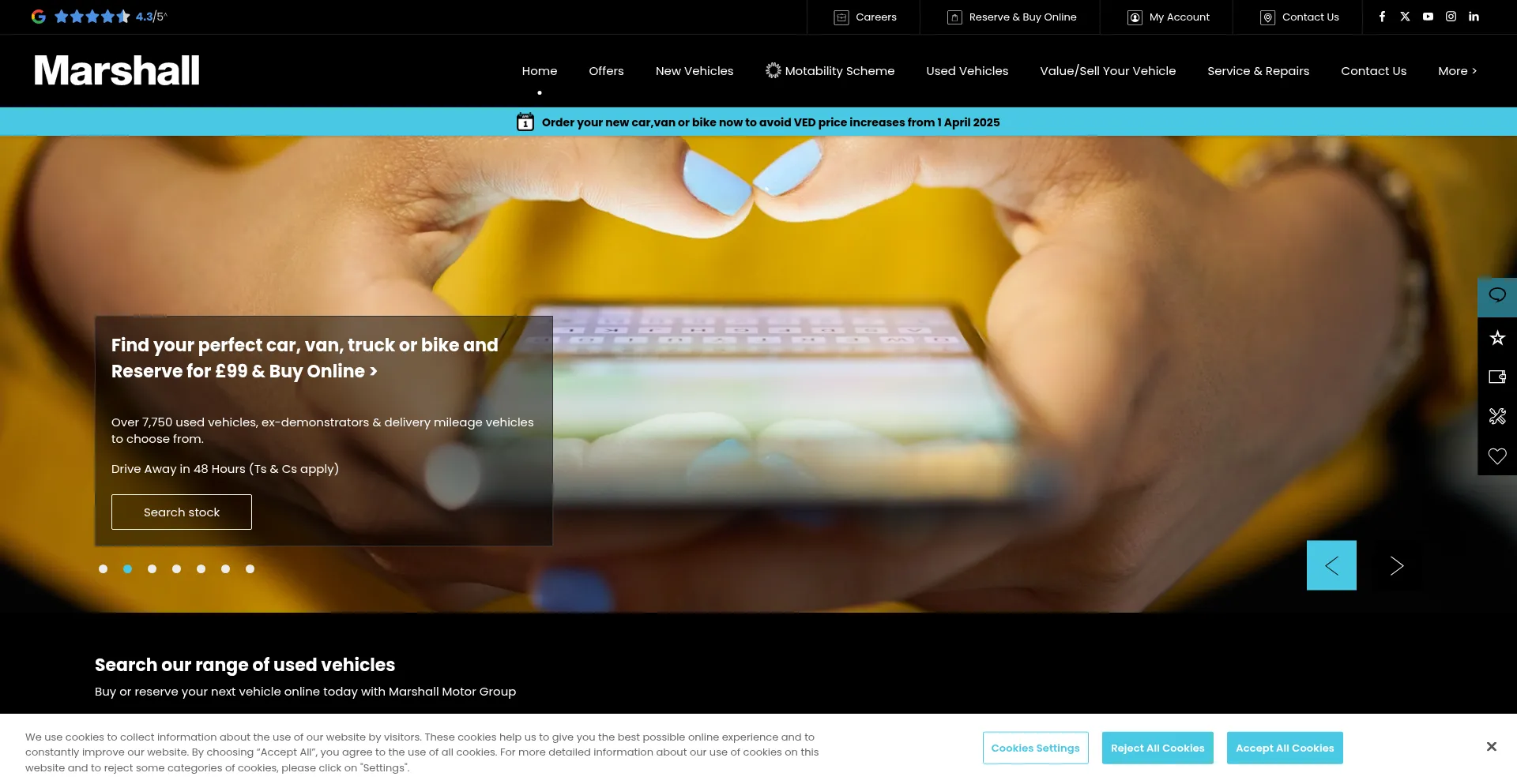 Marshall.co.uk Screenshot