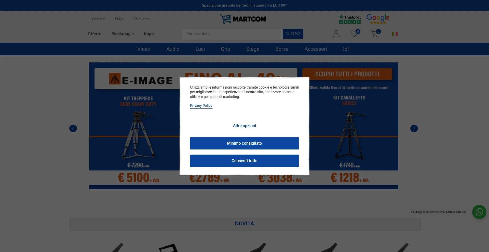 Website screenshot of Martcom.eu