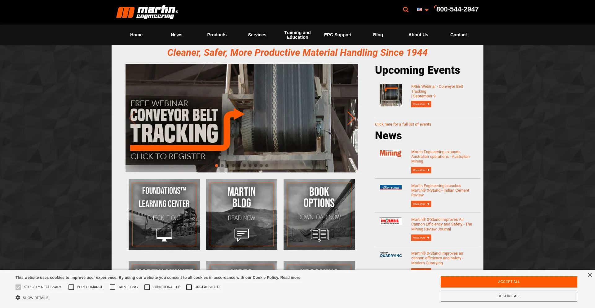Website screenshot of Martin-eng.com