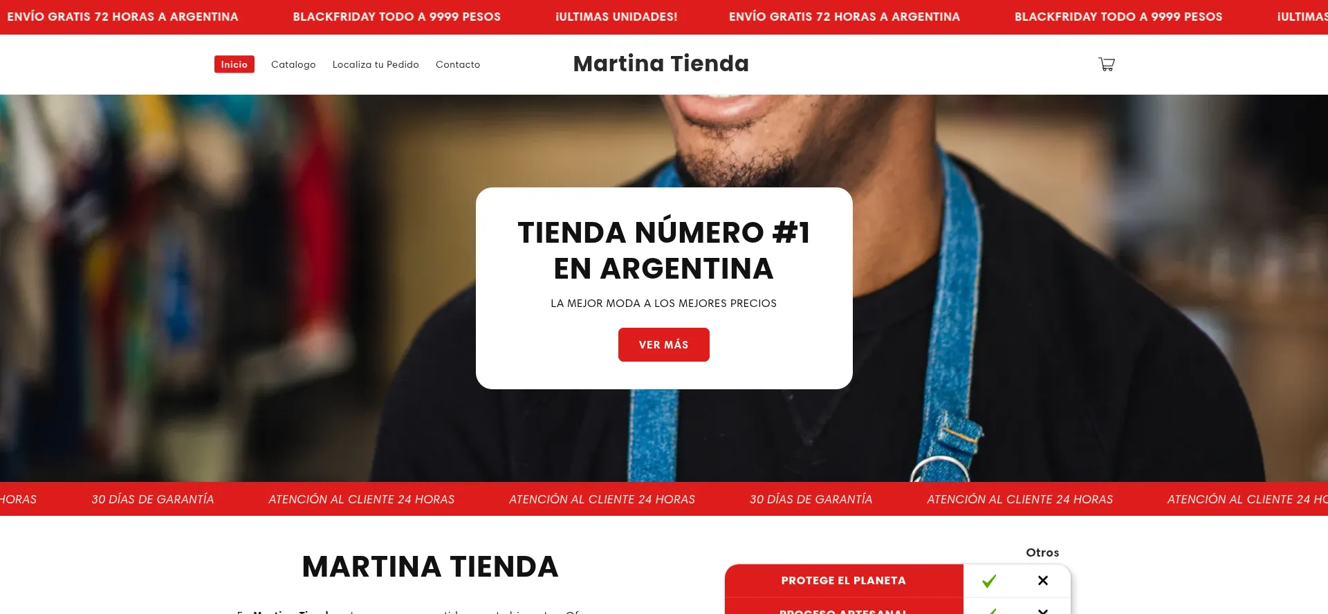 Website screenshot of Martina-tienda.store