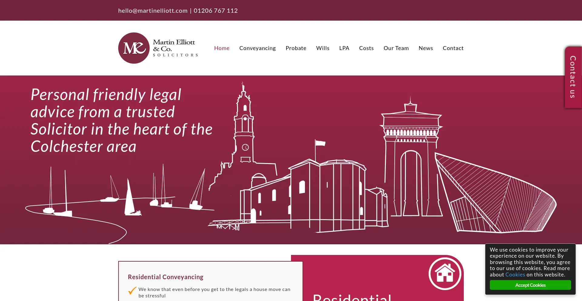 Website screenshot of Martinelliott.com
