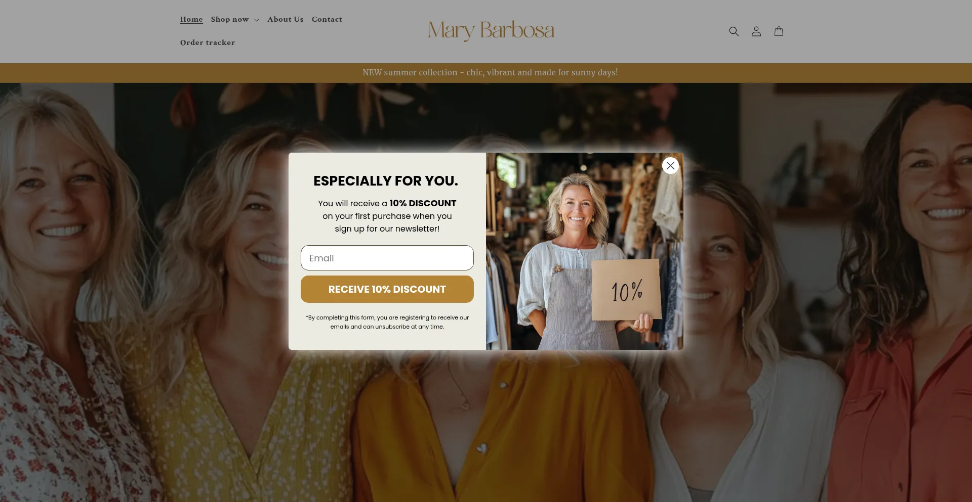 Website screenshot of Marybarbosa.com