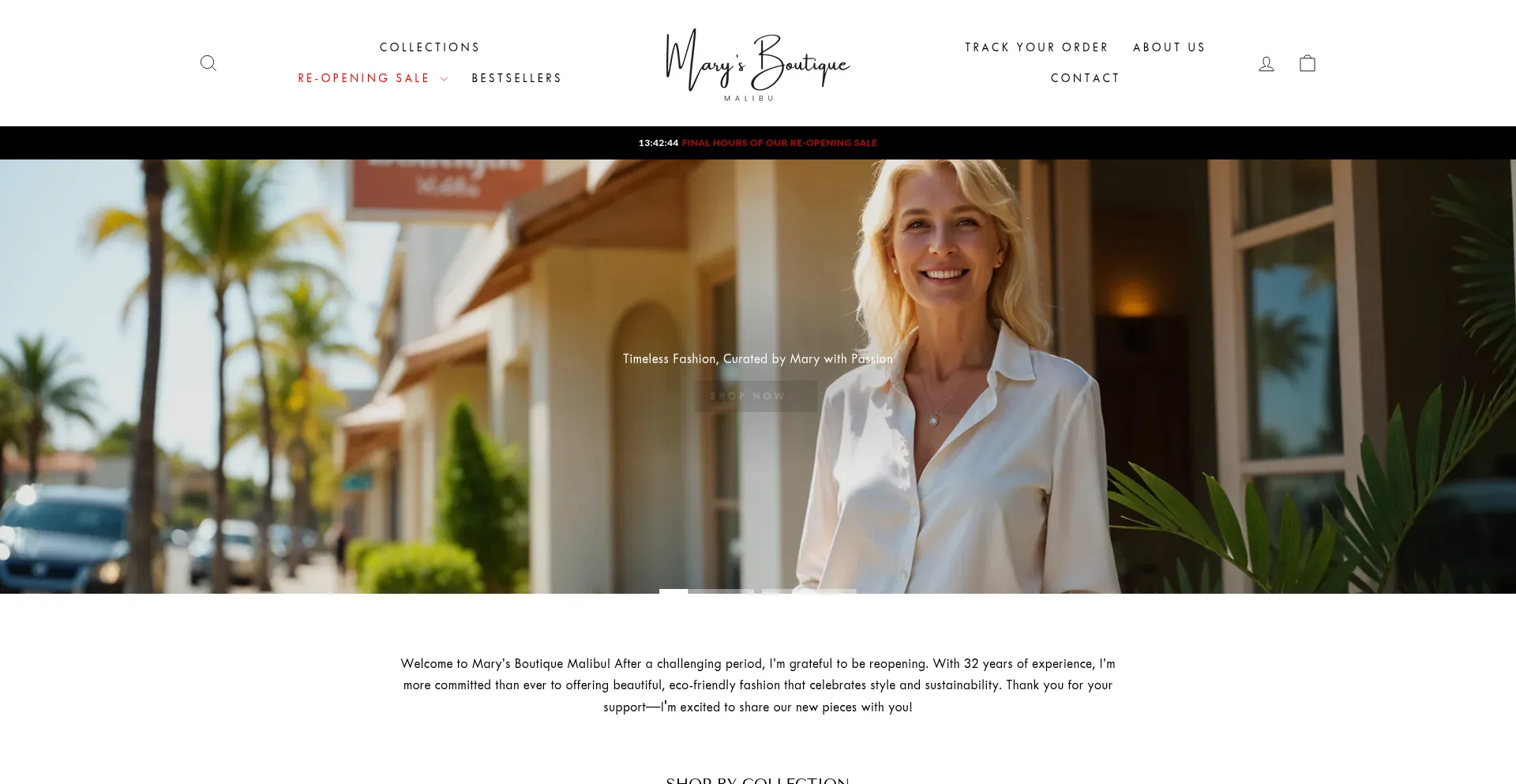 Website screenshot of Marysboutique-malibu.com