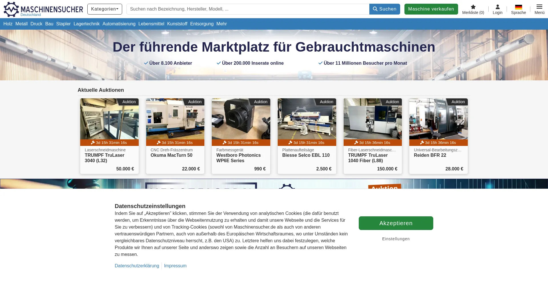 Maschinensucher.de Screenshot