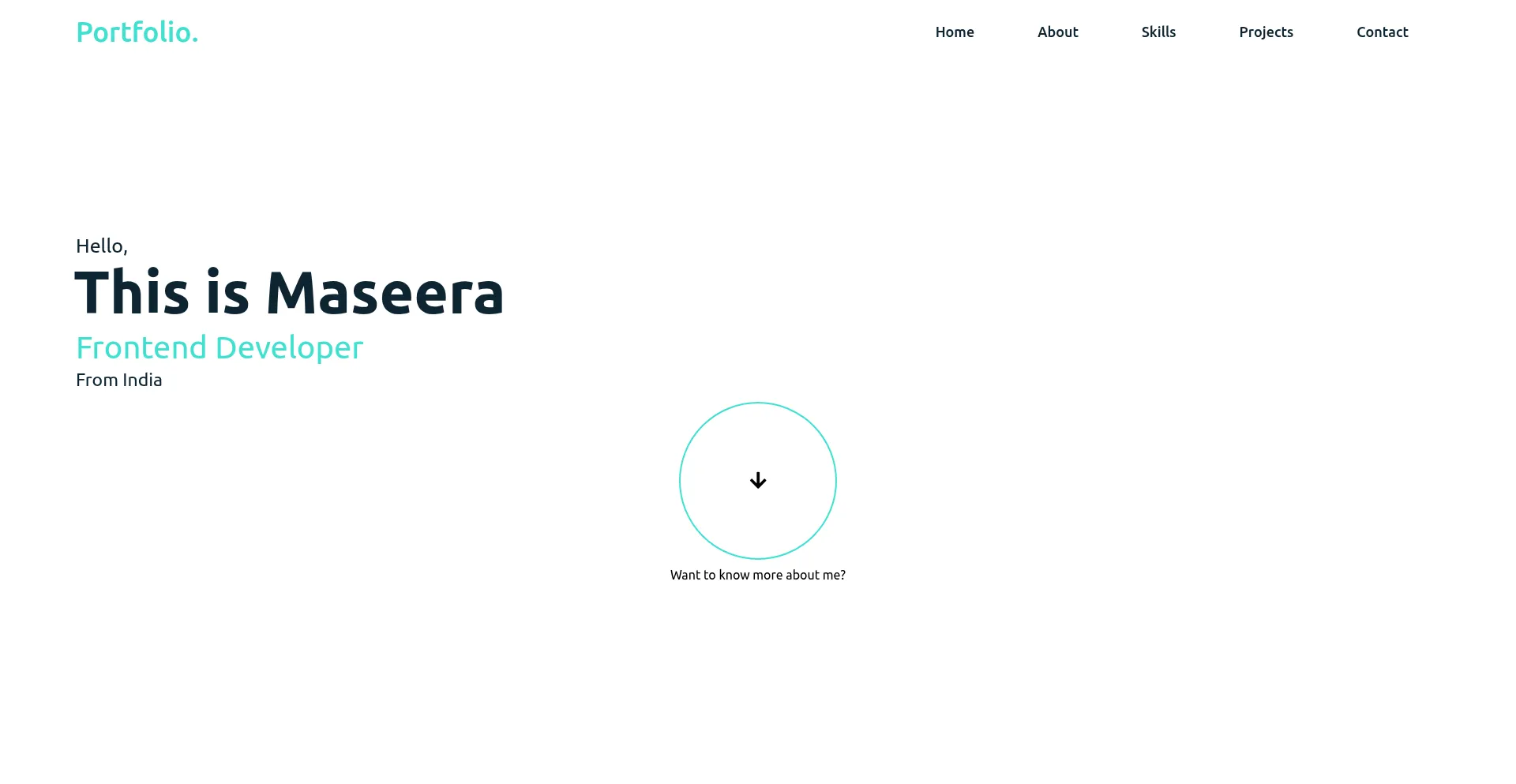 Website screenshot of Maseeraahmed.netlify.app