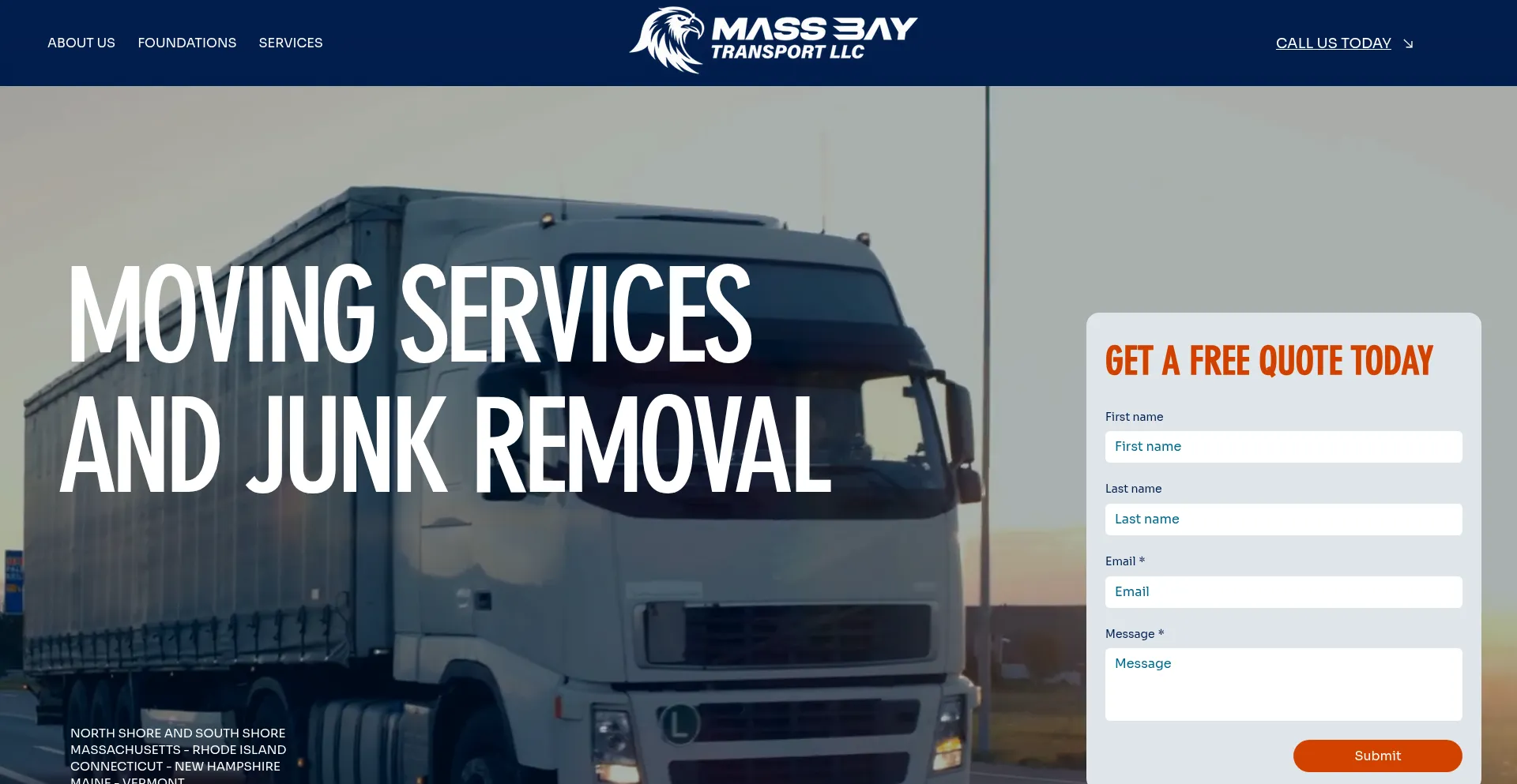 Website screenshot of Massbaytransport.com