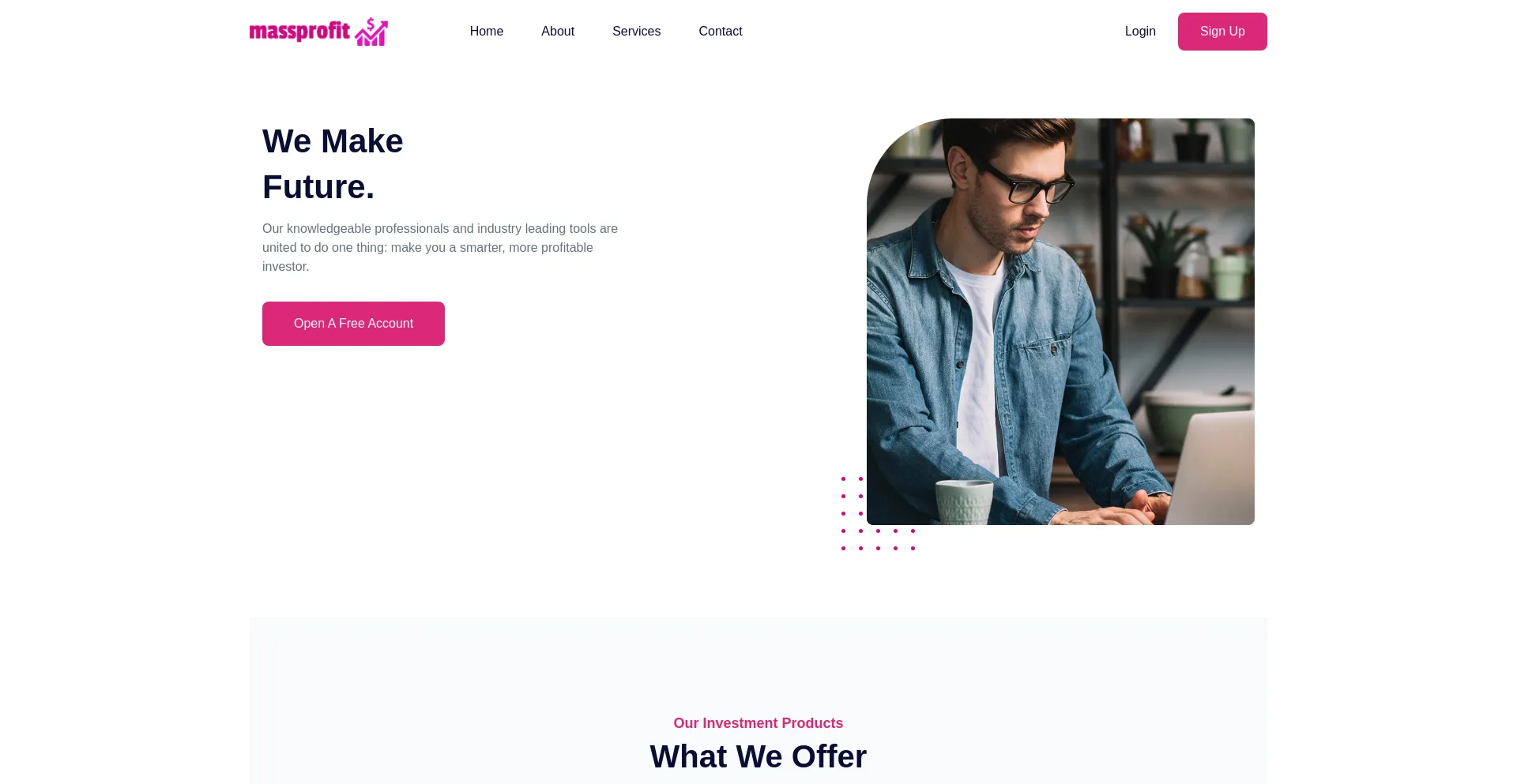Website screenshot of Massprofit.net