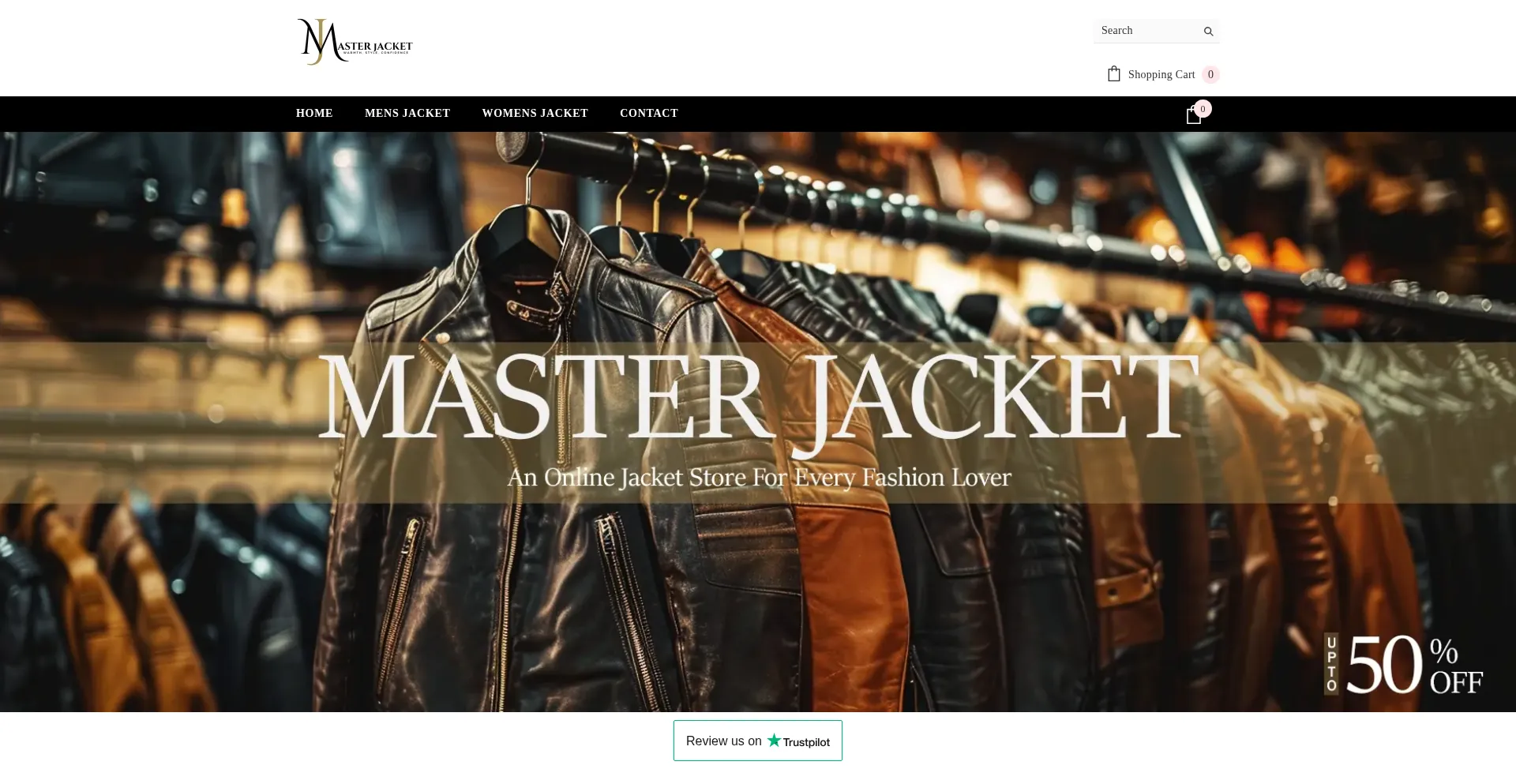 Website screenshot of Masterjacket.com