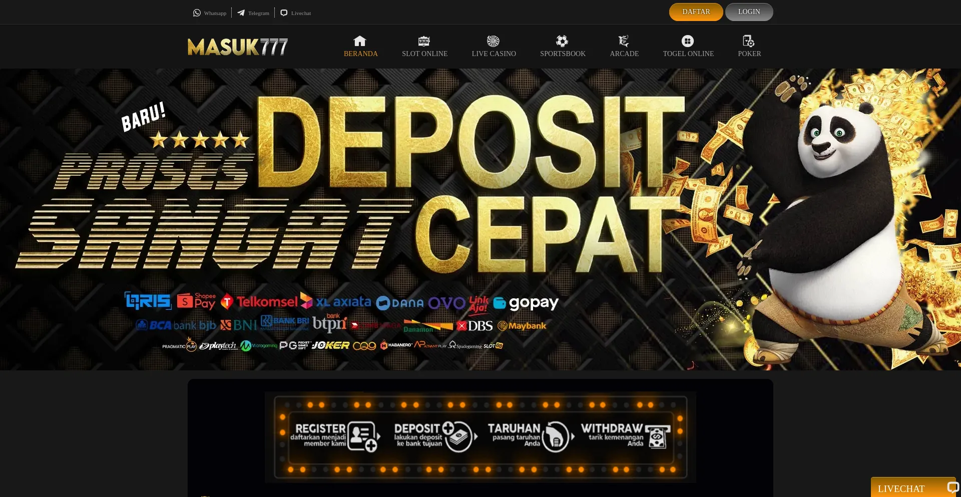Website screenshot of Masuk777slot.com