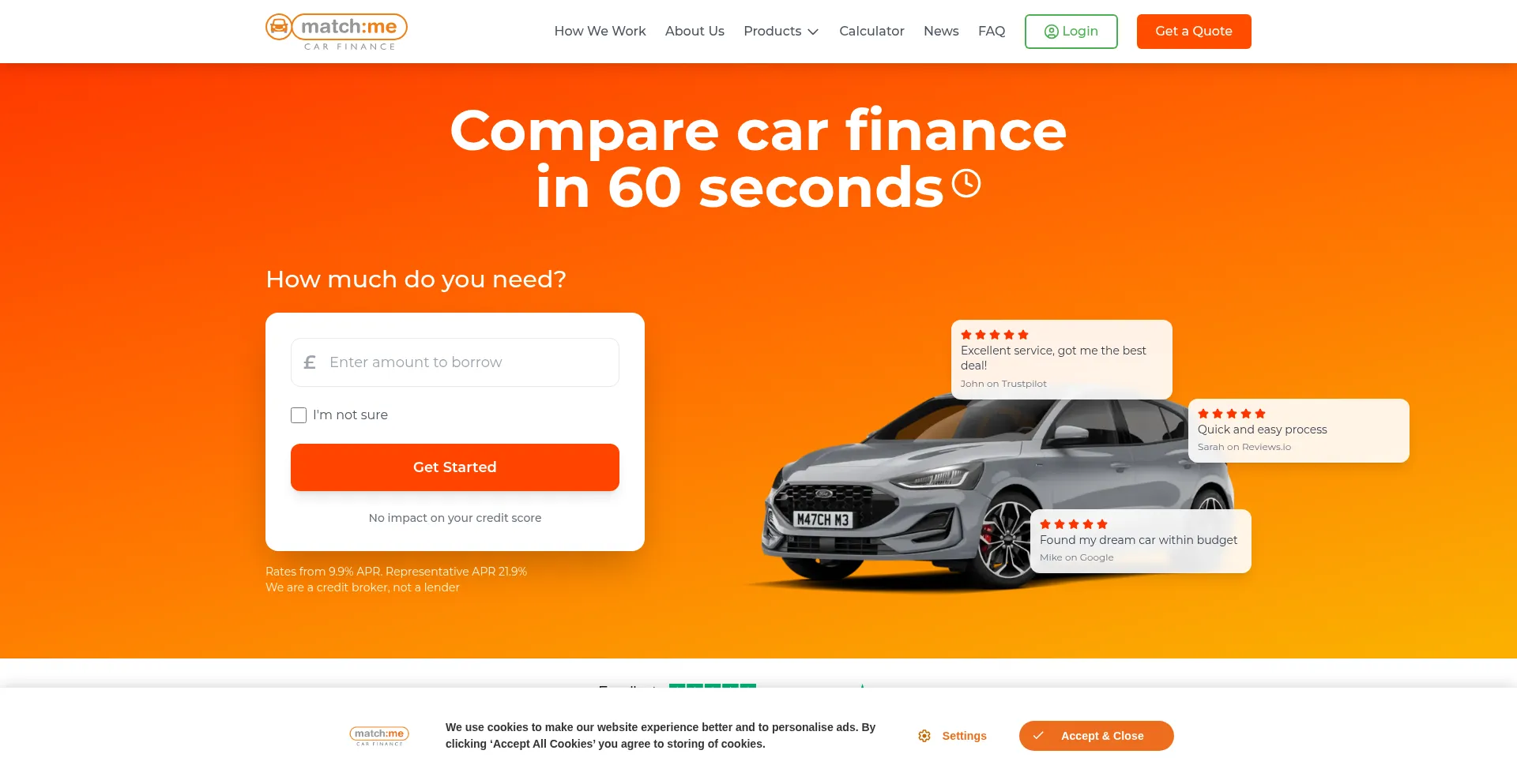Matchmecarfinance.co.uk Screenshot