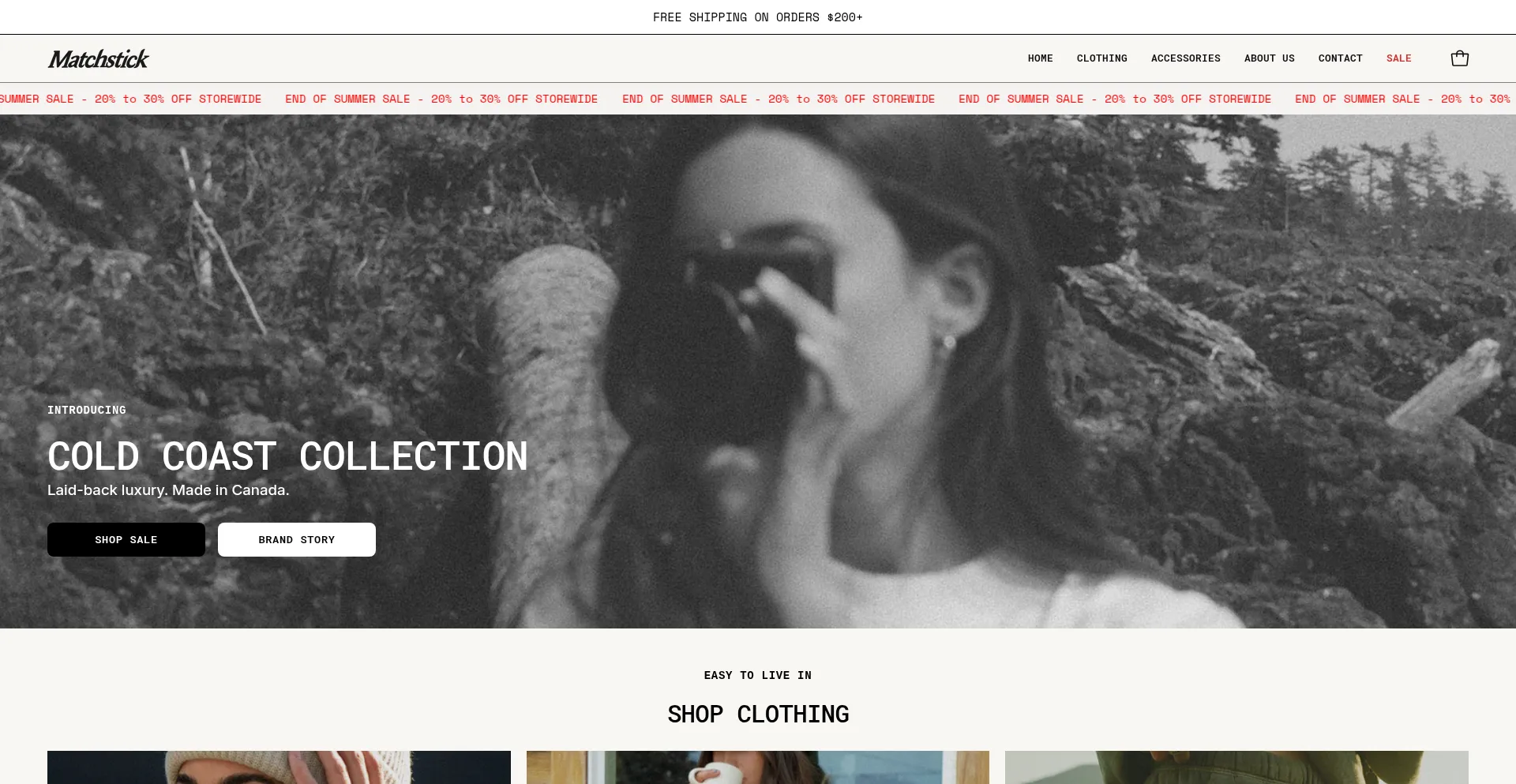 Website screenshot of Matchsticklabel.com
