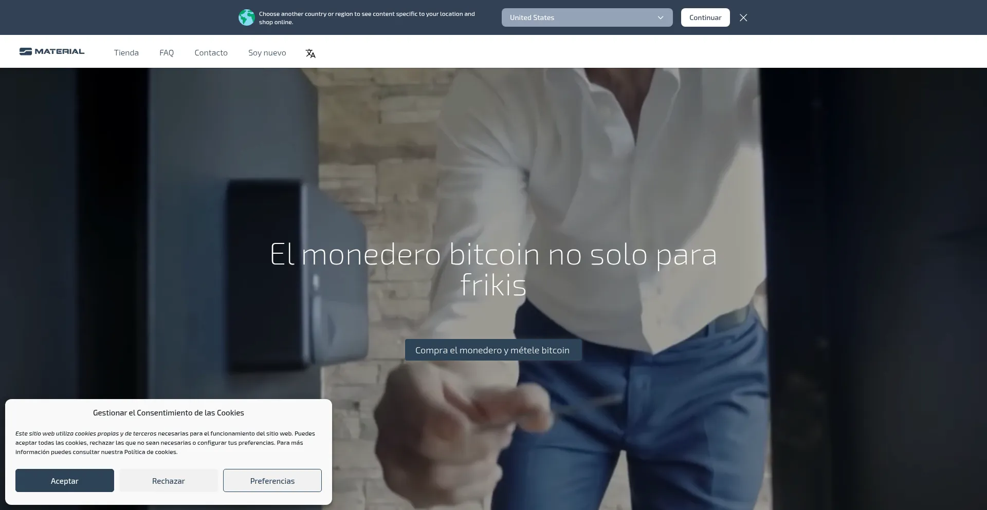 Materialbitcoin.com Screenshot