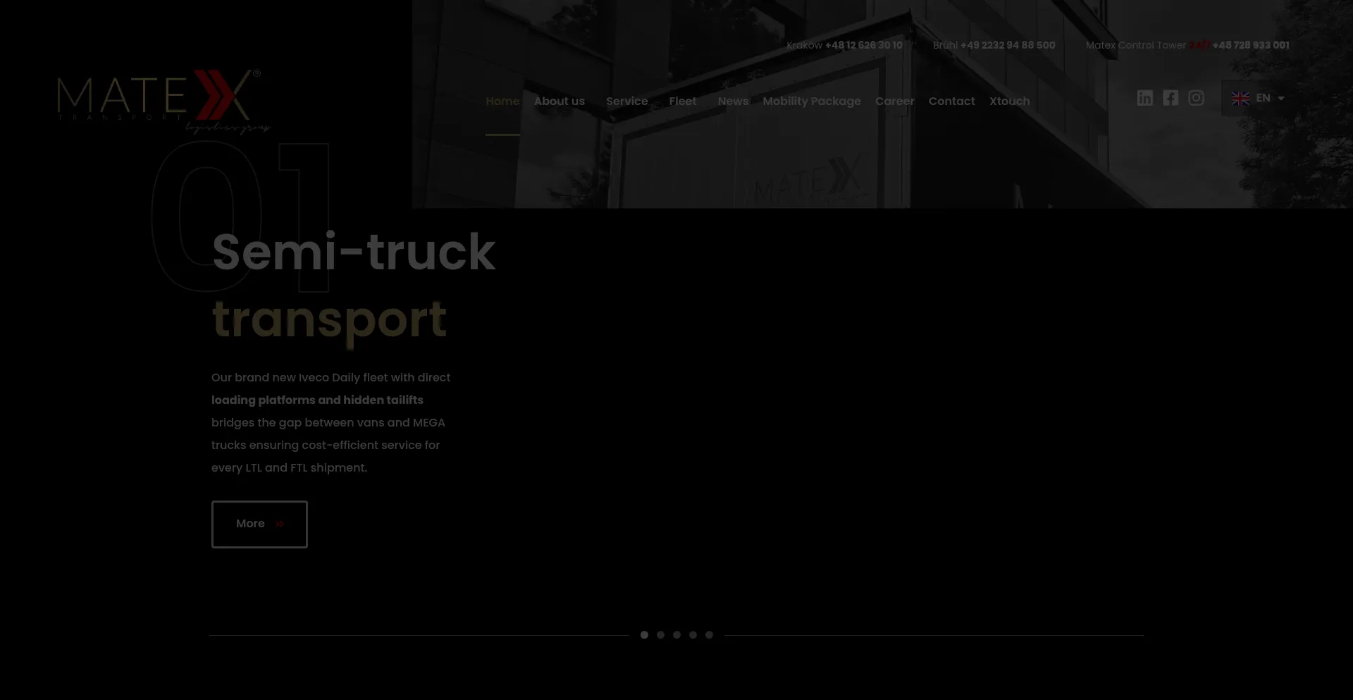 Matex-transport.com Screenshot